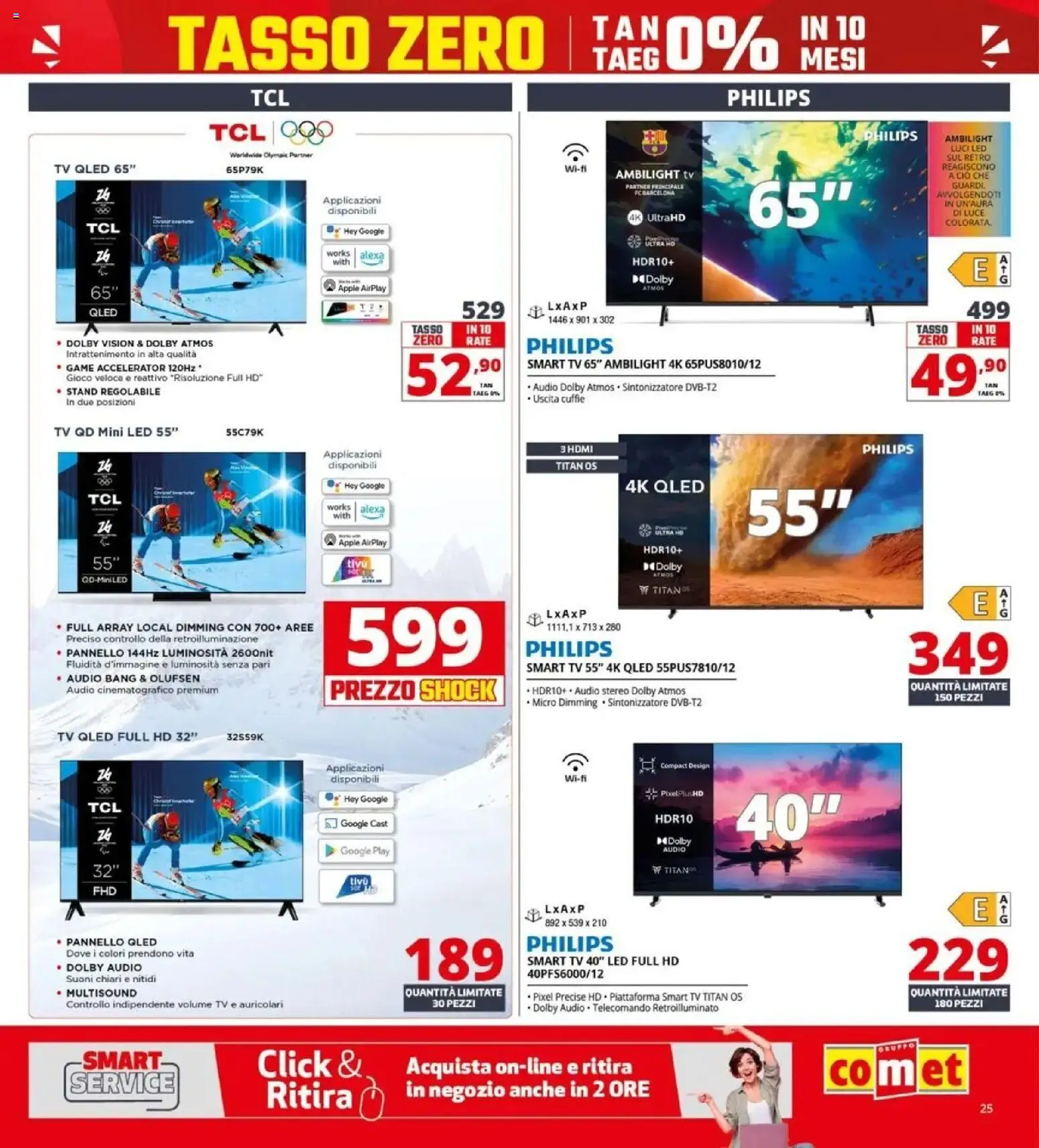 Volantino Comet del 23.04.2026 | Pagina: 25 | Prodotti: smart TV, TV, Cuffie, Gioco