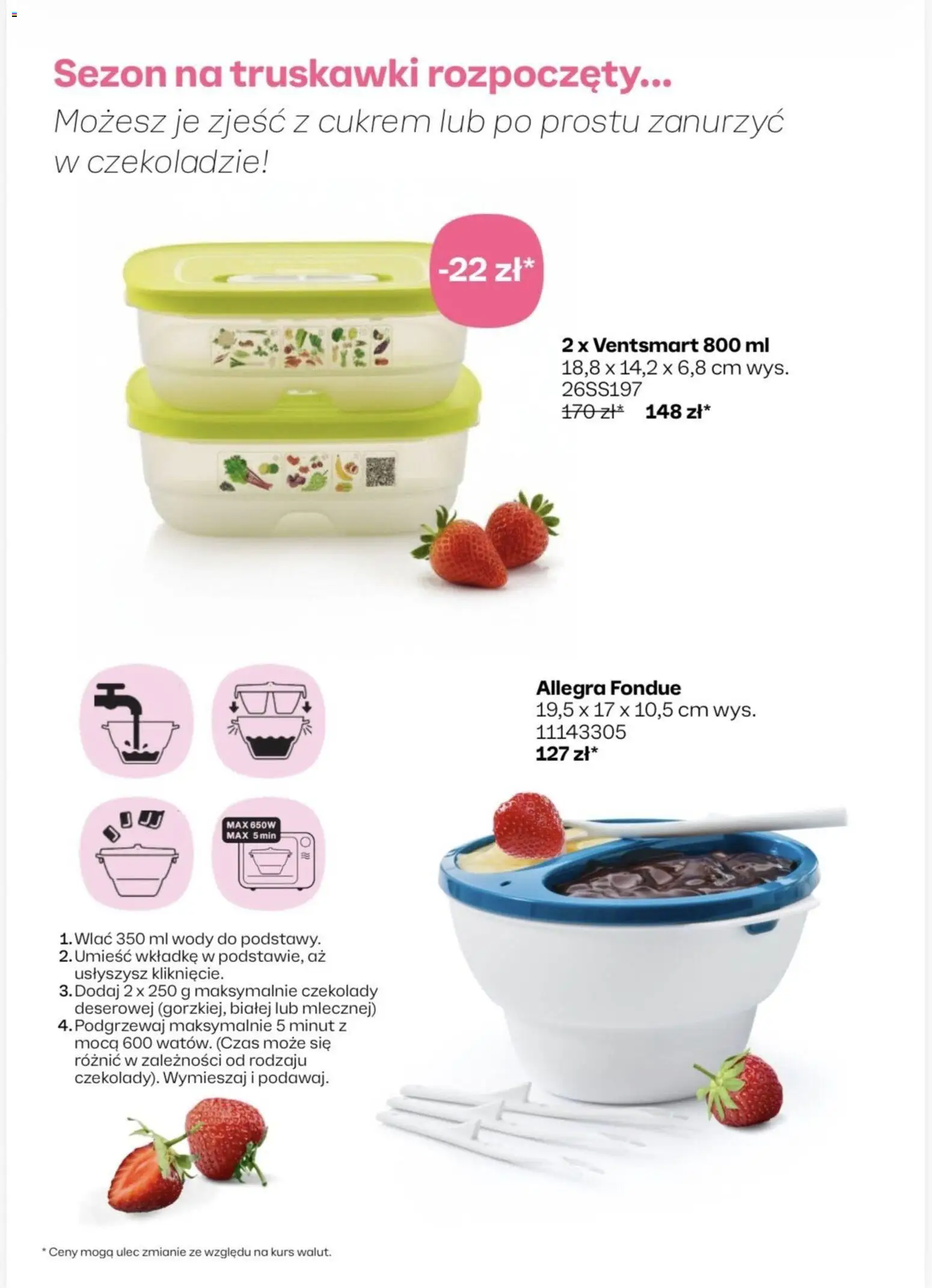 Tupperware Katalog od 01.05.2026 | Strona: 12 | Produkty: Czekolady, Truskawki