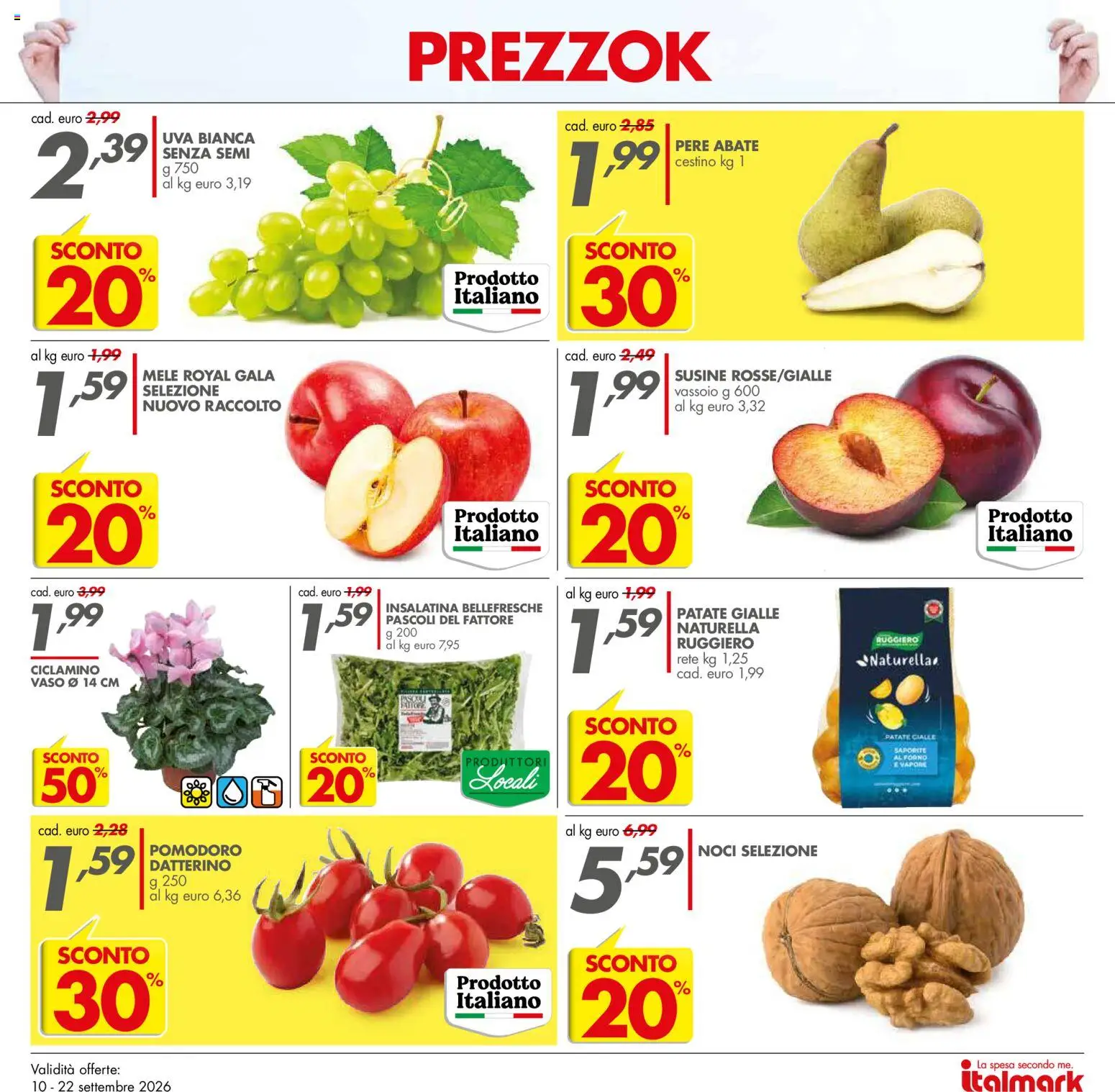 Volantino Italmark del 10/09/2026 | Pagina: 17 | Prodotti: Mele, Noci, Uva, Susine