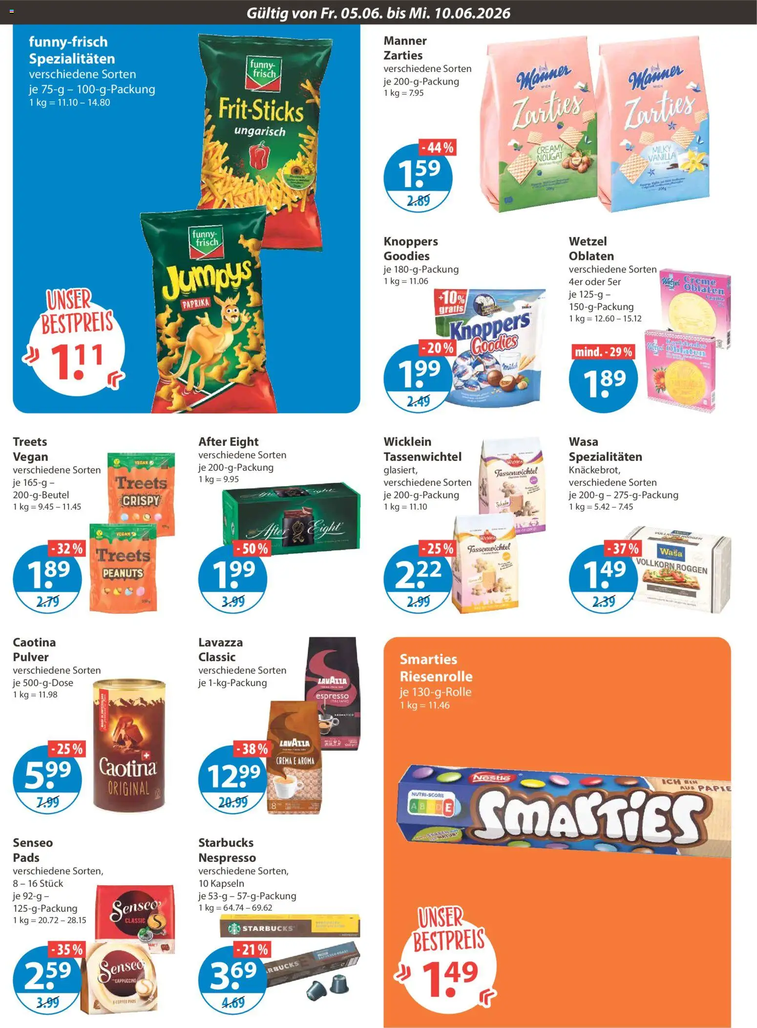 V-Markt Angebote – gültig ab 05.06.2026 | Seite: 8 | Produkte: Lavazza, Smarties, Funny frisch, Paprika