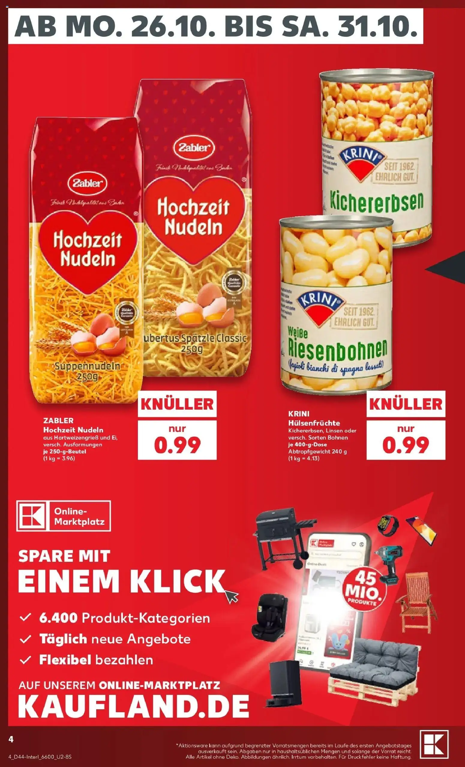 Prospekt Kaufland ab 26.10.2026 » Angebote Online zum Blättern | Seite: 8 | Produkte: Nudeln
