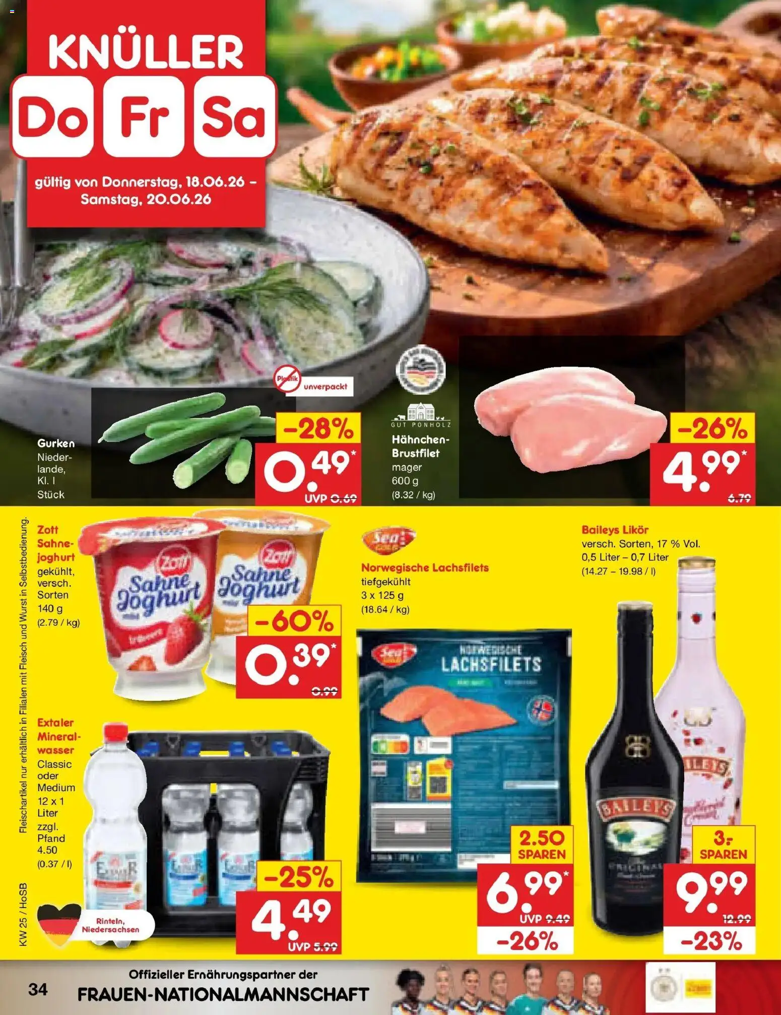 Netto Marken-Discount Prospekt Hannover – gültig ab 15.06.2026 | Seite: 46 | Produkte: Hahnchen, Joghurt, Wasser, Wurst