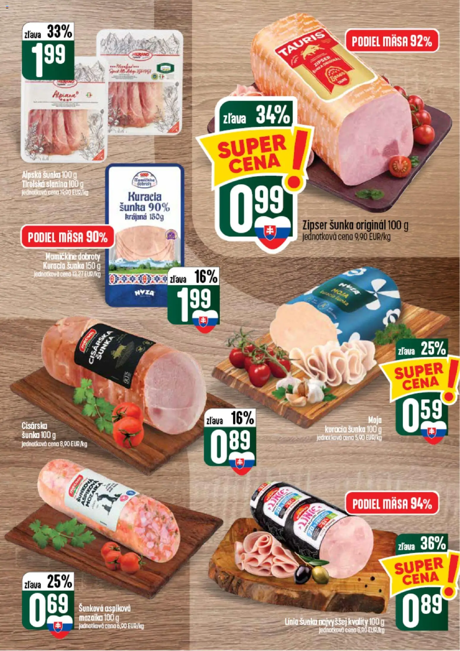 Nové COOP Jednota akcie – leták je platný od 10.09.2026 | Strana: 15 | Produkty: Šunka, Slanina, Kuracia šunka