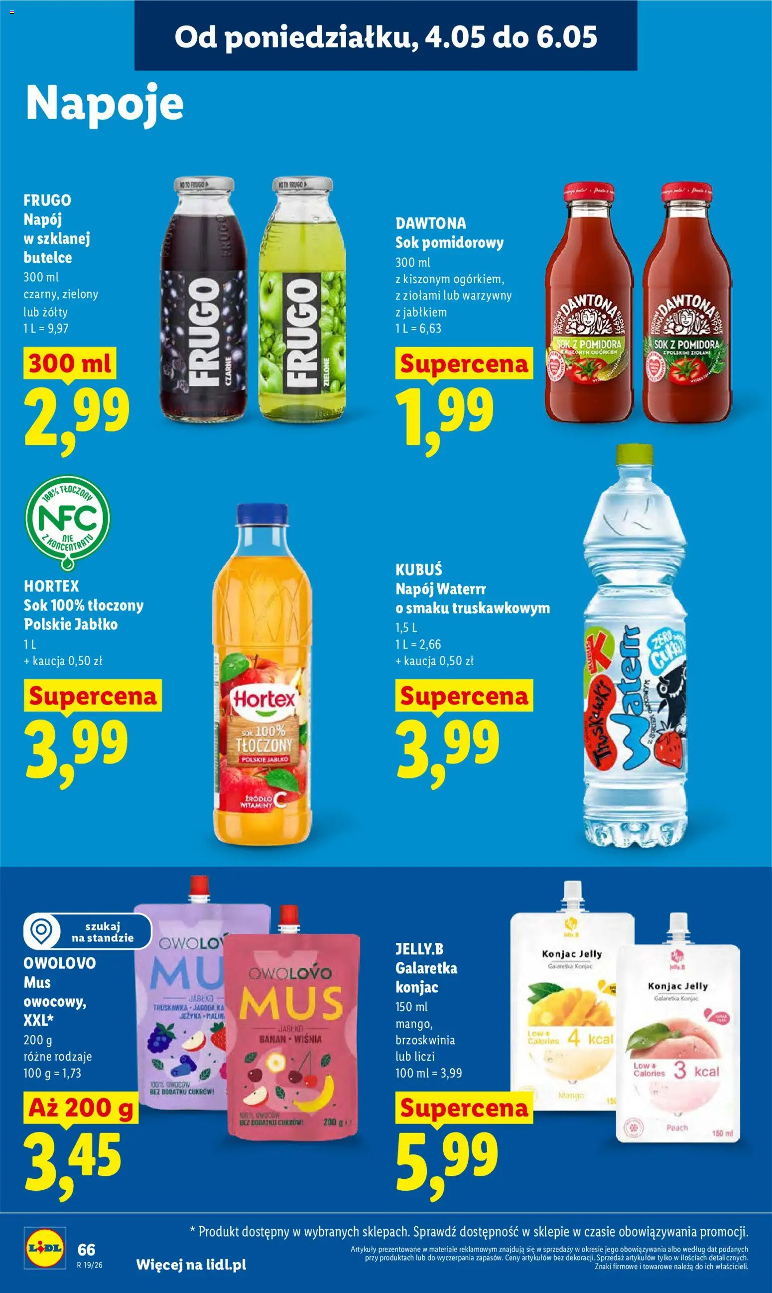Lidl gazetka od 04.05.2026 | Strona: 70 | Produkty: Brzoskwinia, Napoje, Sok, Banan