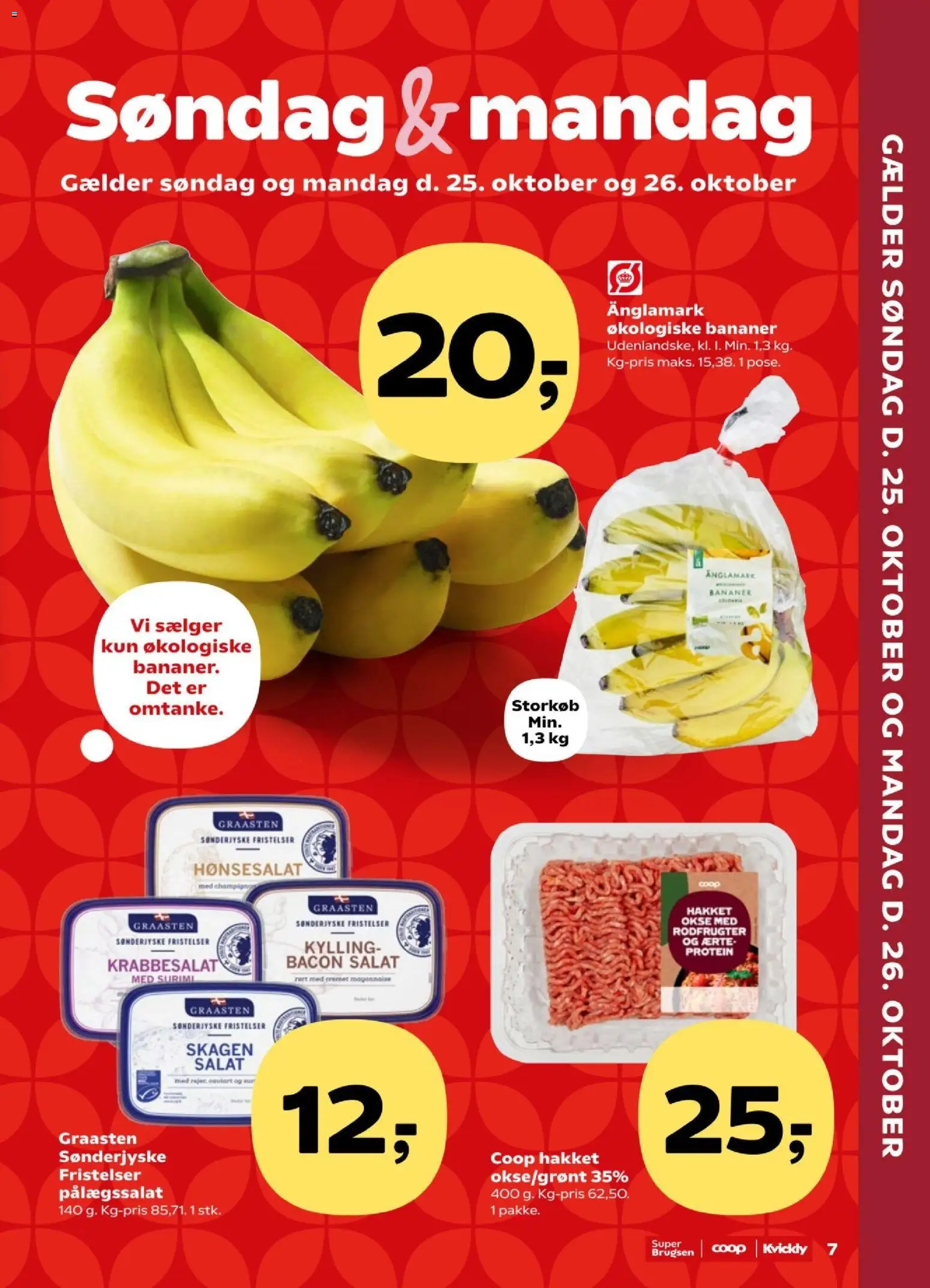 Super Brugsen tilbudsavis – gyldig fra 23/10/2026 | Side: 7 | Produkter: Bananer, Salat, Bacon, Rodfrugter