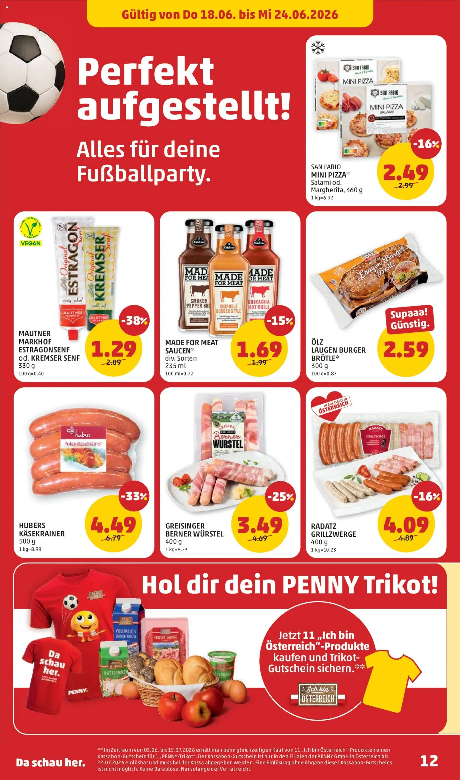 Penny Markt Schmankerl Post gültig ab 18.06.2026 | Seite: 12 | Produkte: Chili, Salami, Pizza