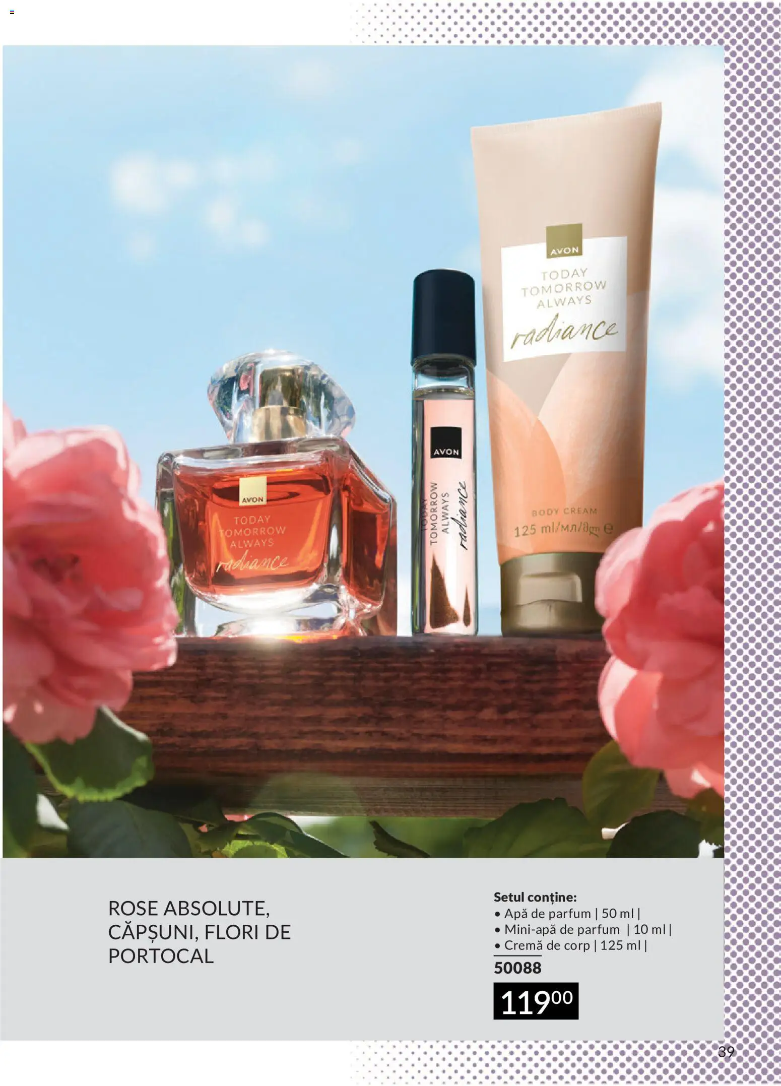 Noul catalog Avon – valabil de la 09.07.2026 | Pagină: 39 | Produse: Apă de parfum, Parfum, Cremă de corp, Apă