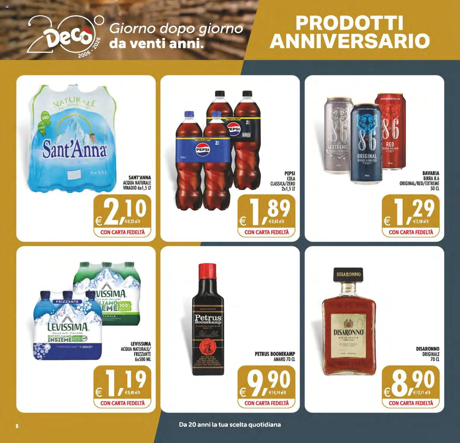 Volantino Decò del 23/10/2026 | Pagina: 8 | Prodotti: Birra, Acqua, Acqua naturale, Amaro