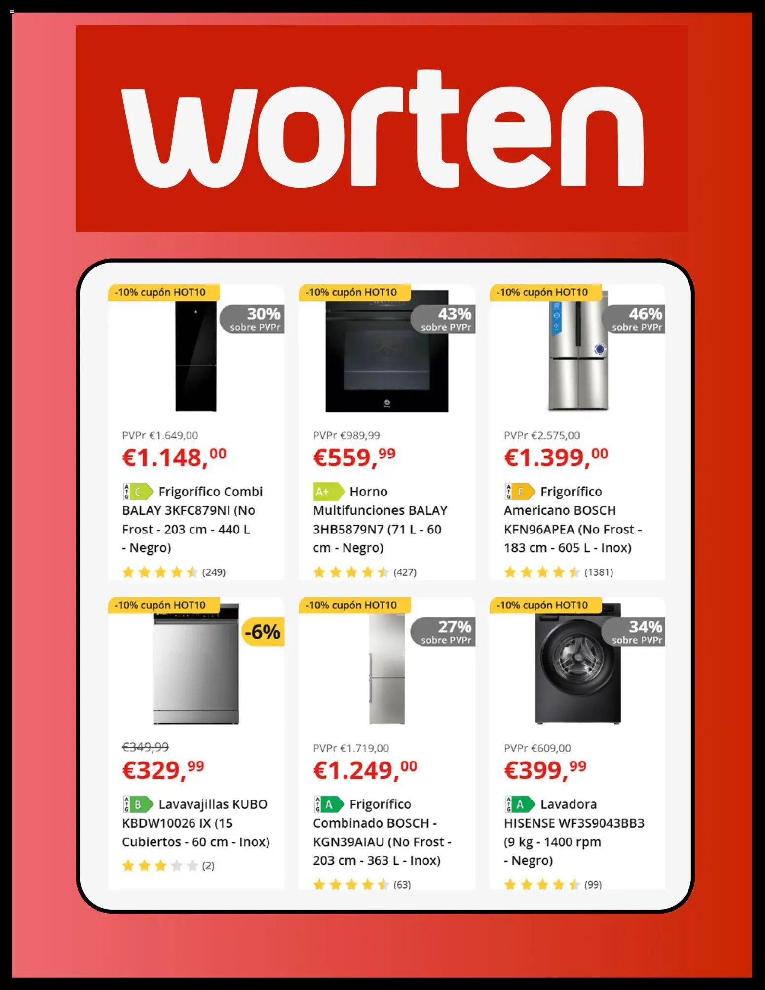 Worten folleto │ válido desde el 23/06/2026 | Página: 6 | Productos: Lavadora, Horno, Lavavajillas, Combi