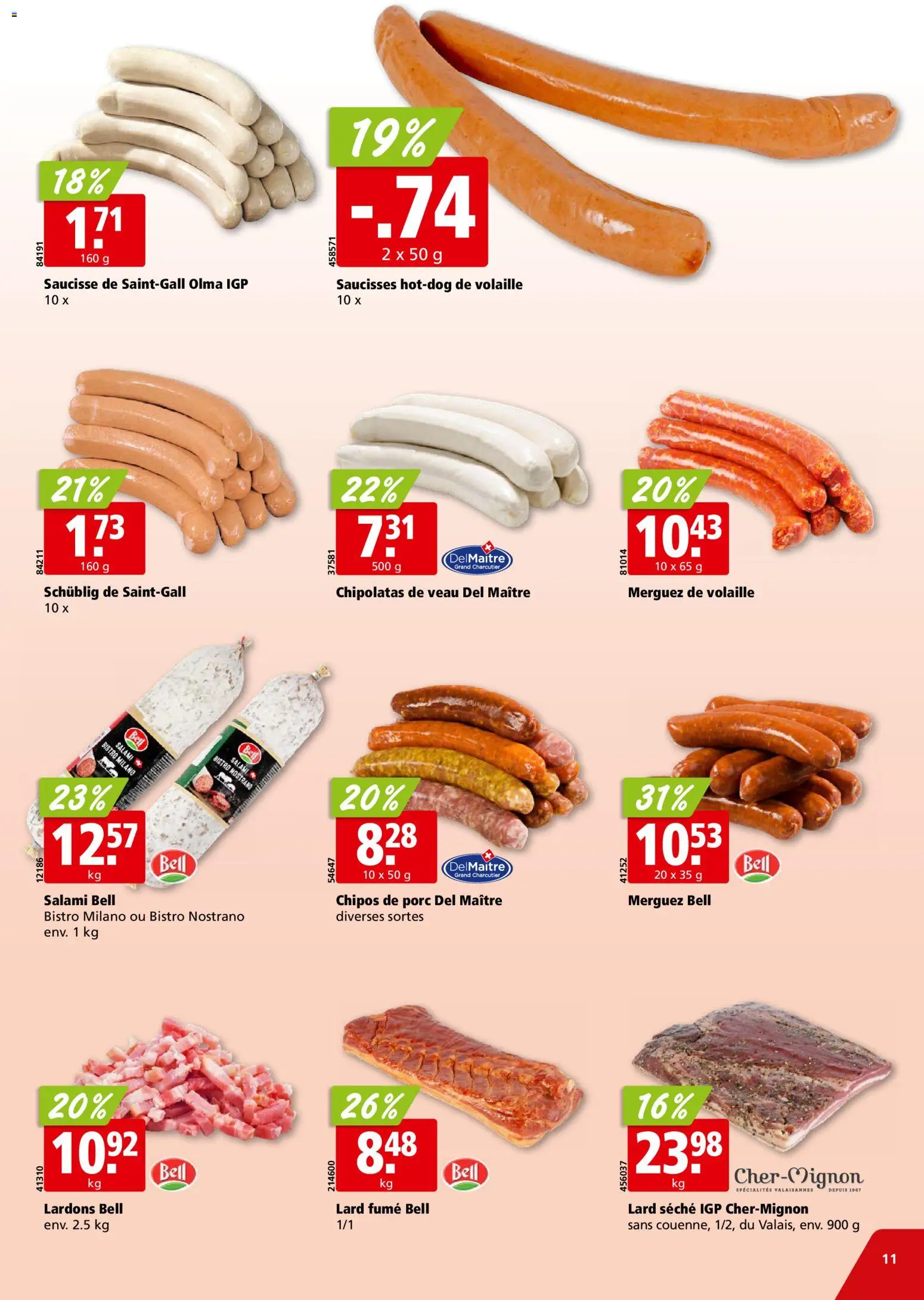Aligro aktionen Chavannes, Matran, Genève, Sion – gültig ab 03.08.2026 | Seite: 11 | Produkte: Salami