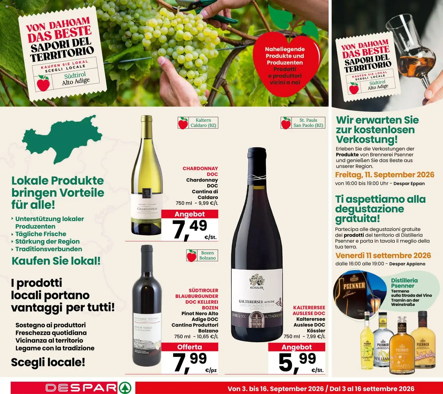 Volantino Despar del 03/09/2026 | Pagina: 2 | Prodotti: Porta, Vino, Grappa