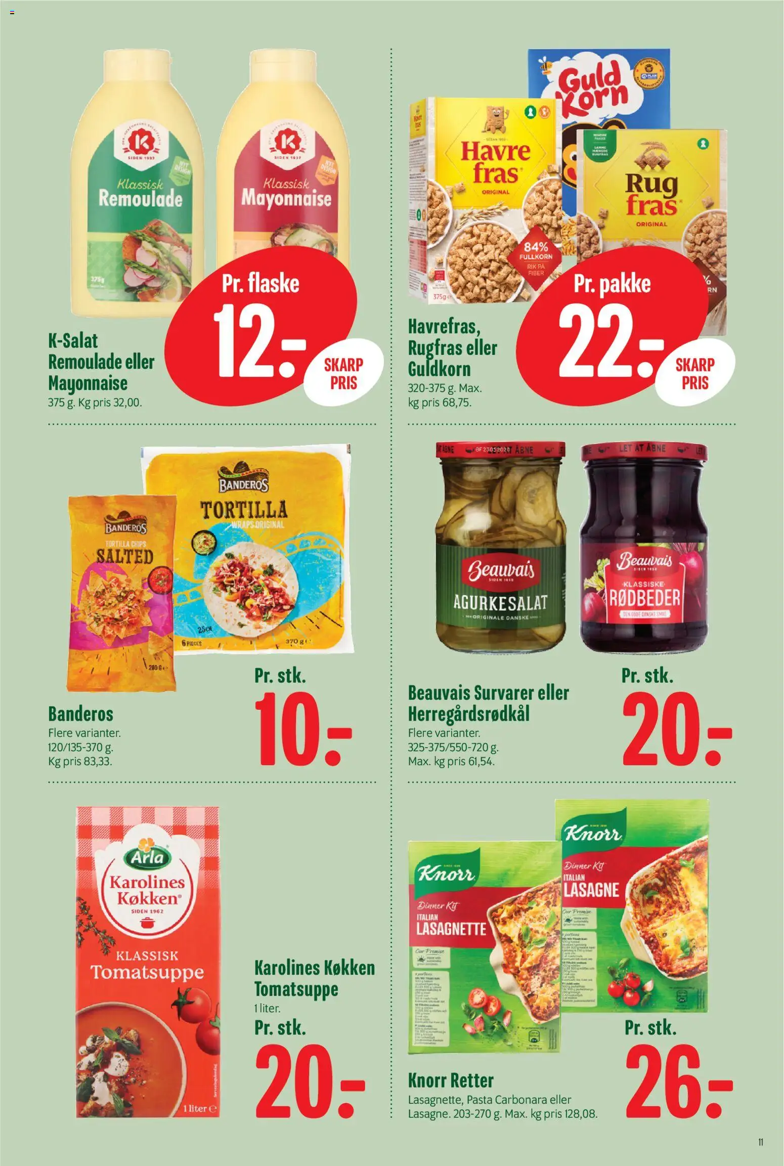 Min Købmand tilbudsavis – gyldig fra 28/08/2026 | Side: 12 | Produkter: Rødbeder, Pasta, Remoulade, Lasagne