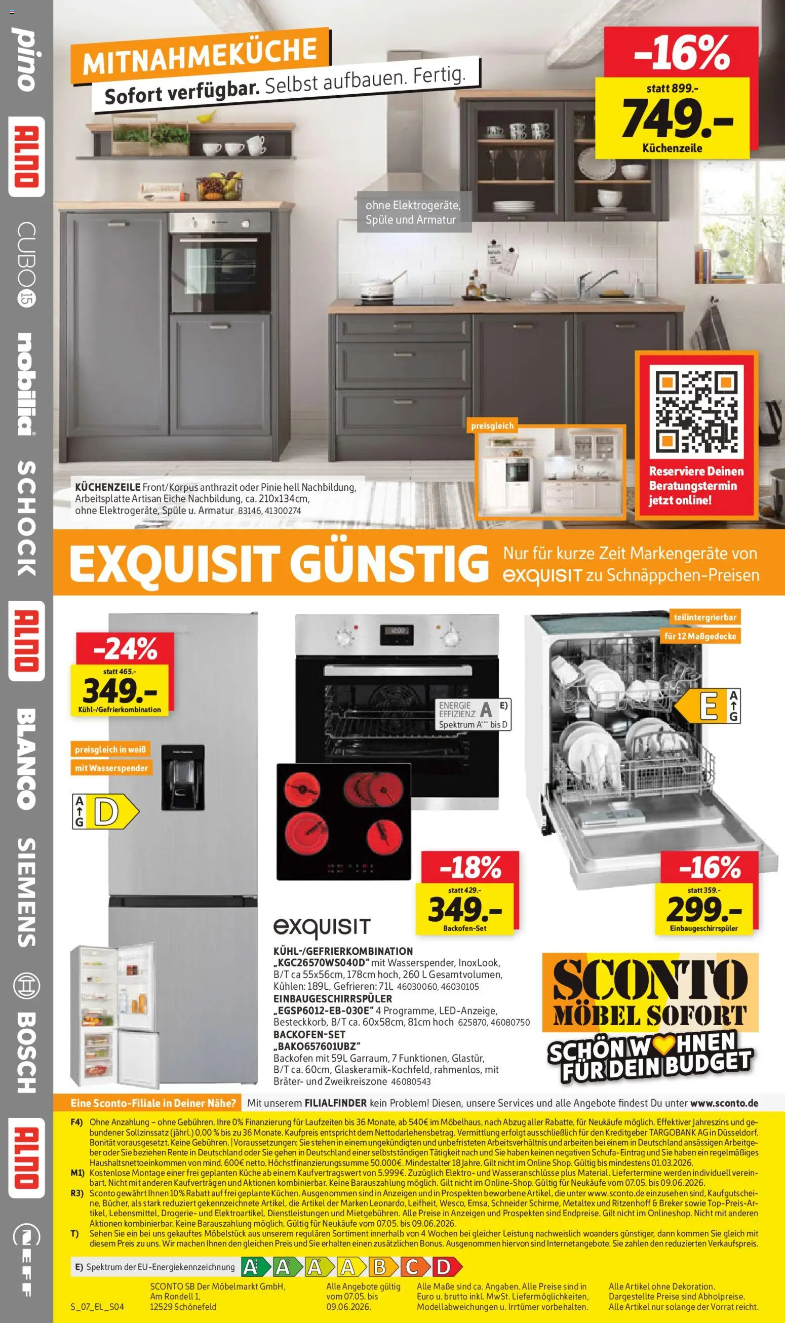 Sconto Küchenspezial – gültig ab 07.05.2026 | Seite: 4 | Produkte: Bosch, Neff, Küchenzeile, Armatur