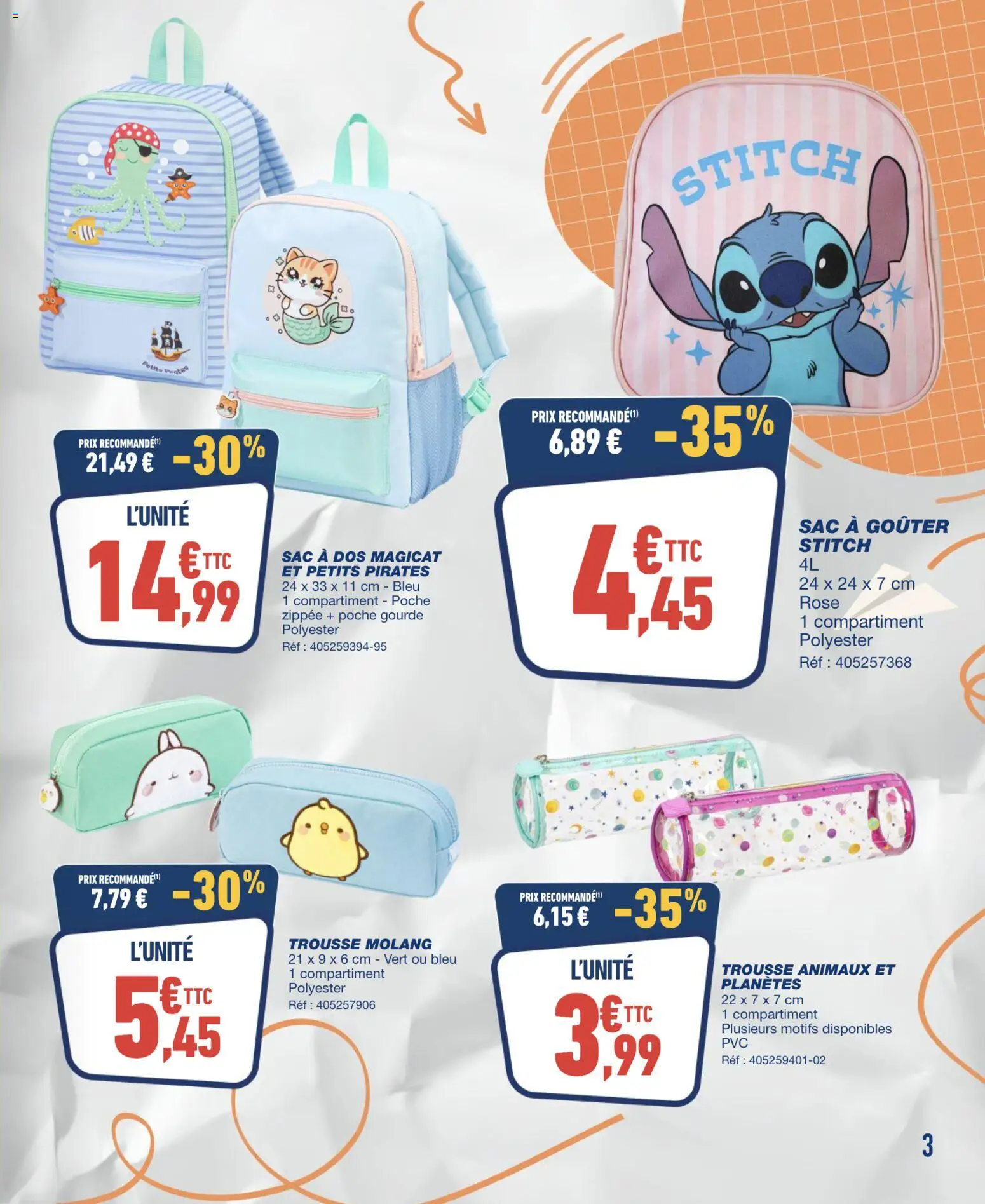 {H1} | Page: 3 | Produits: Sac, Gourde, Sac à dos