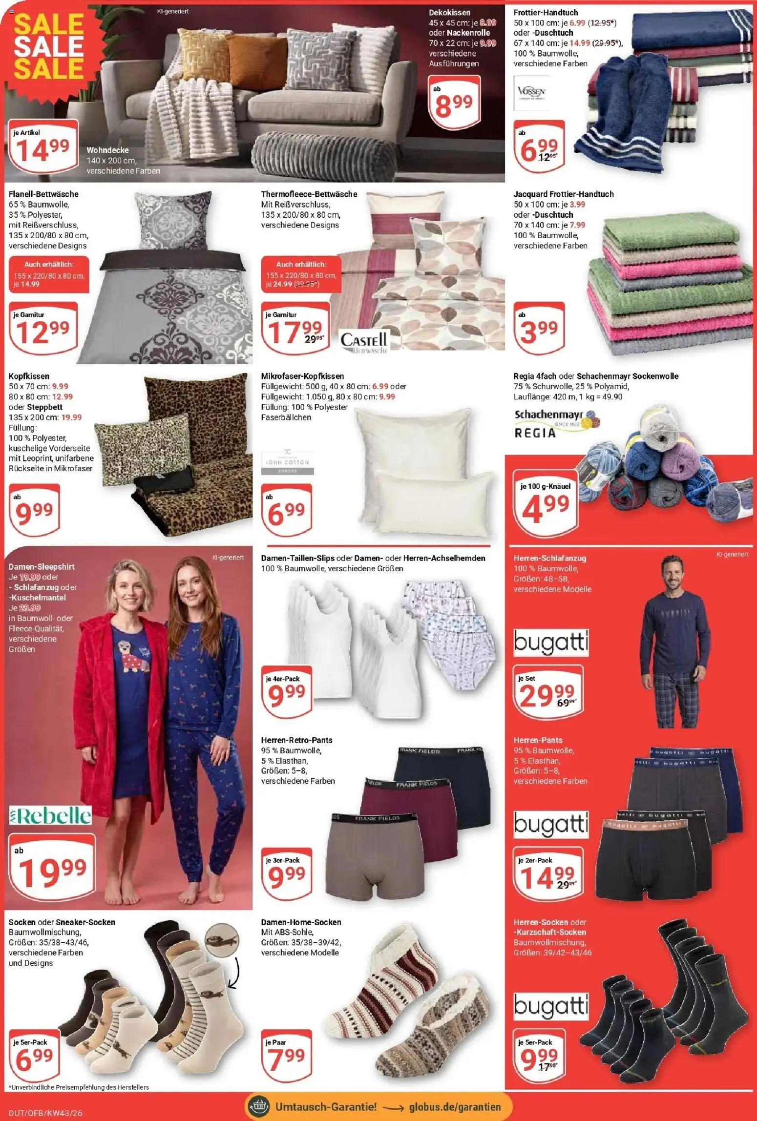 Globus Prospekt Wetzlar-Dutenhofen (ab 19.10.2026) » Angebote online | Seite: 25 | Produkte: Kopfkissen, Socken