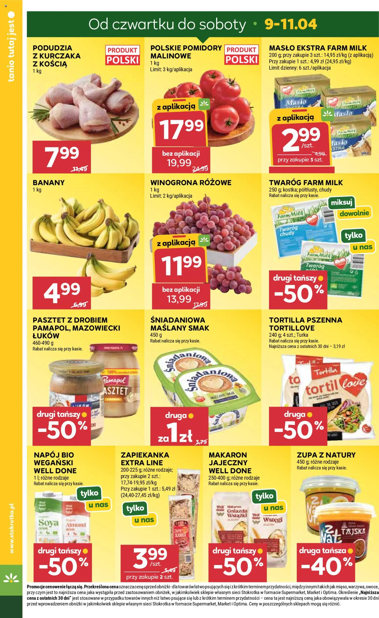 Stokrotka gazetka - Market od 09.04.2026 | Strona: 2 | Produkty: Zapiekanka, Tortilla, Twaróg, Owoce