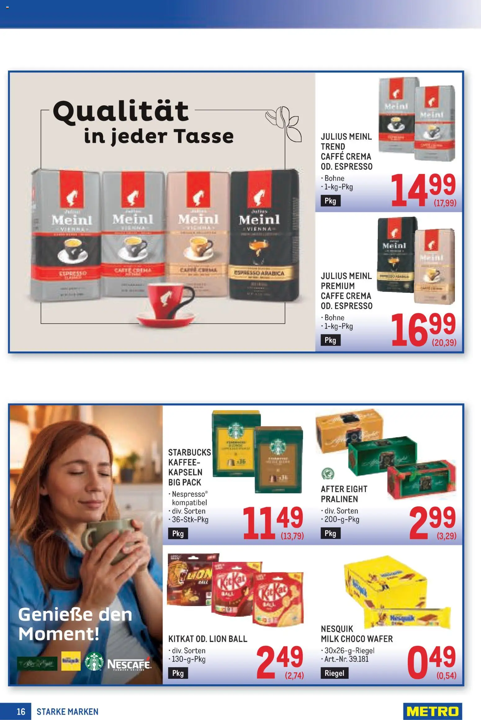 Metro angebote Starke Marken mp23 gültig ab 29.10.2026 | Seite: 16 | Produkte: Bohne, Kaffee