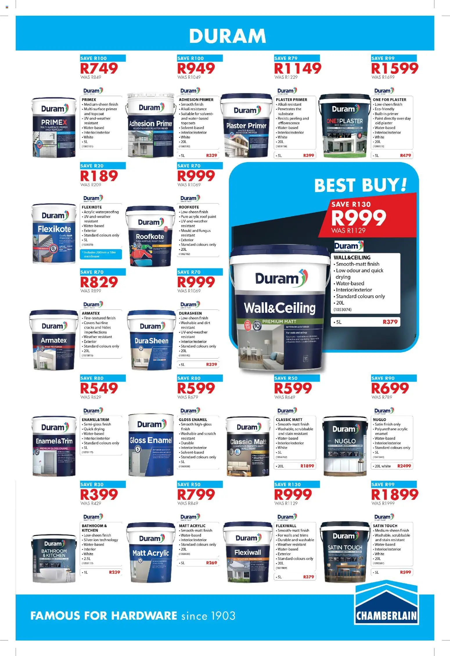 New Chamberlain catalogue – valid from 19/10/2026 | Page: 9 | Products: Primer, Paint, Plaster primer, Enamel