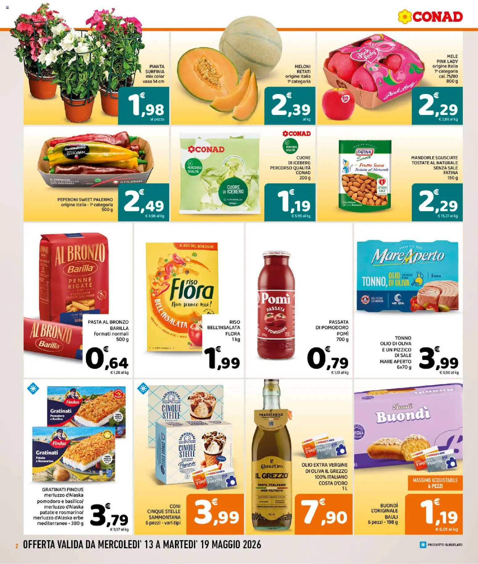 Volantino Conad del 13.05.2026 | Pagina: 2 | Prodotti: Rosmarino, Panna, Sale, Tonno