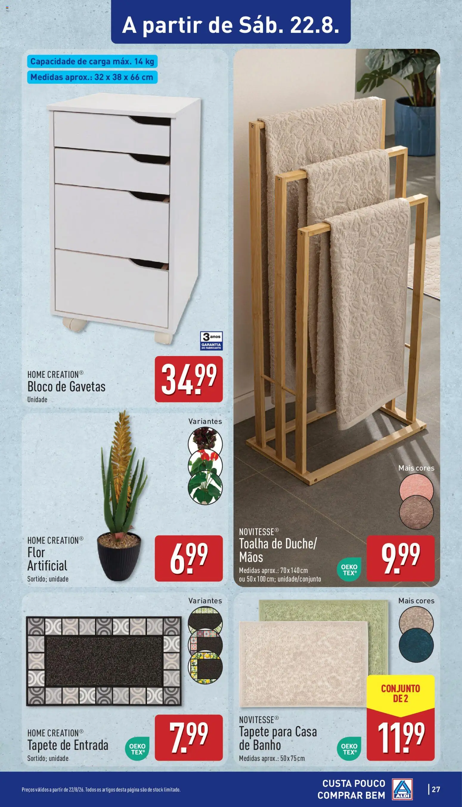 Aldi folheto │ válido de 17/08/2026 | Página: 27 | Produtos: Casa de banho, Banho, Tapete, Tapete de entrada