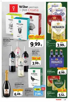 Bijelo, crno ili rose vino, odabrane vrste - Pregled kataloga iz trgovine Plodine, vrijedi od 22.10.2026 | Stranica: 27 | Proizvodi: Bijelo vino, Radler, Pivo, Pjenušavo vino