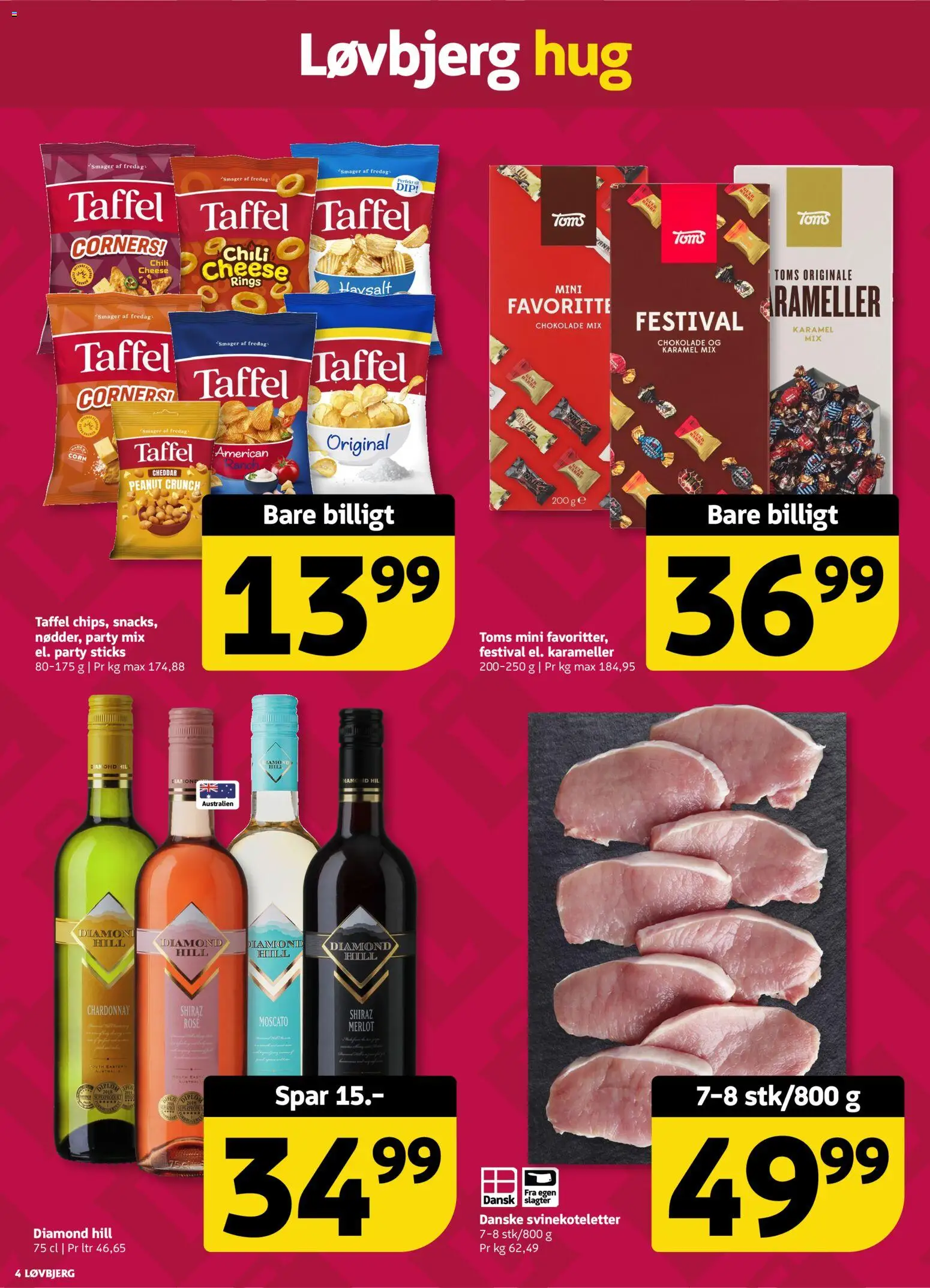 Løvbjerg tilbudsavis – gyldig fra 29.05.2026 | Side: 4 | Produkter: Cheddar, Chokolade, Karameller
