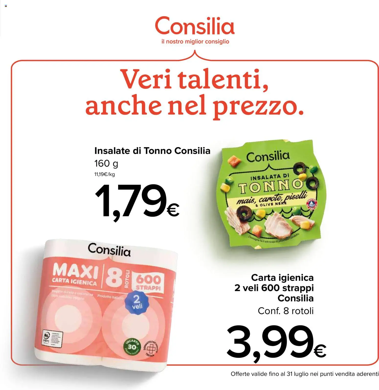 Volantino Italmark del 01/07/2026 | Pagina: 33 | Prodotti: Carta igienica, Olive, Piselli, Tonno