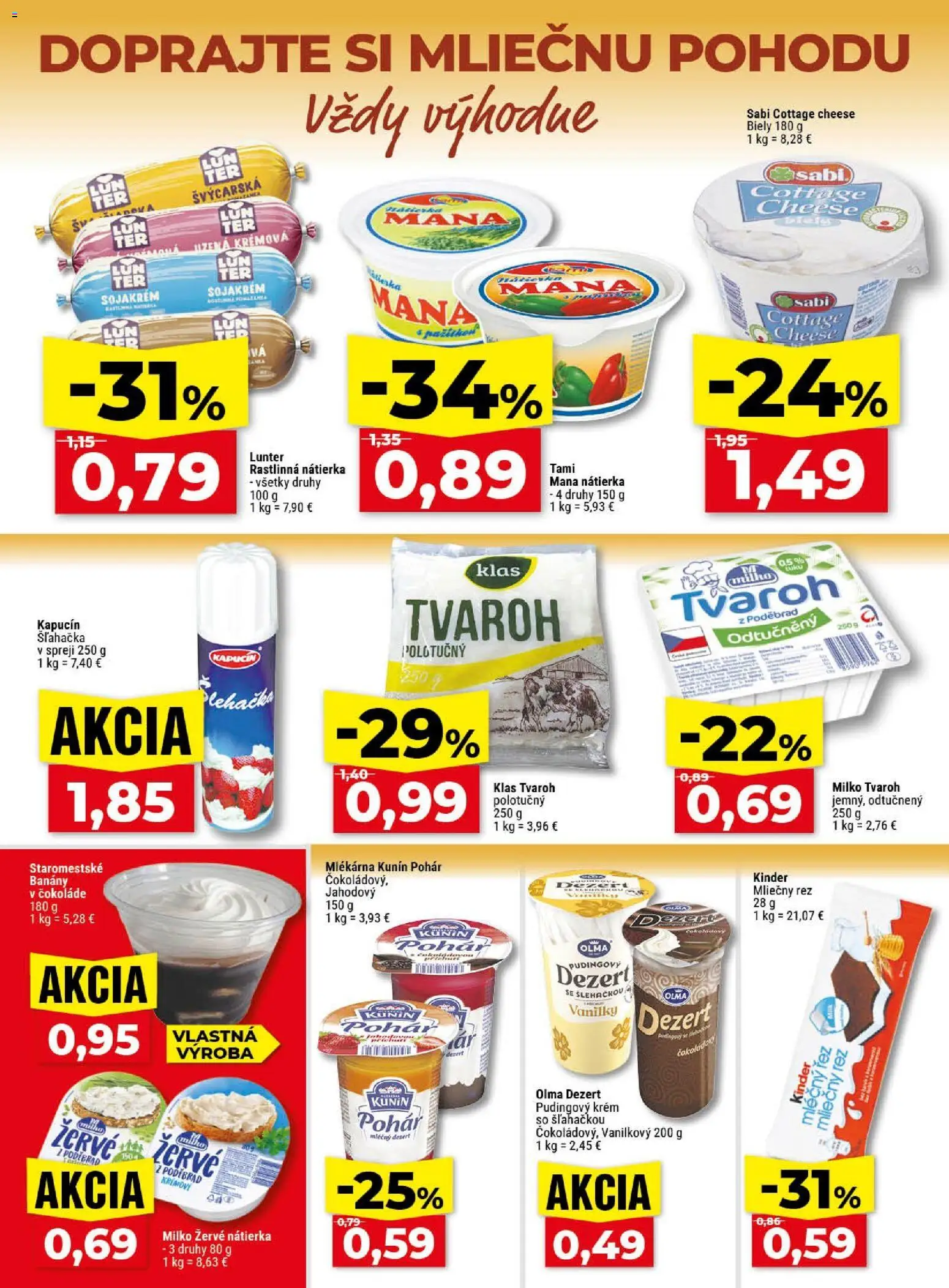 Nové Klas akcie – leták je platný od 03.08.2026 | Strana: 10 | Produkty: Banány, Nátierka, Cottage cheese, Šľahačka v spreji