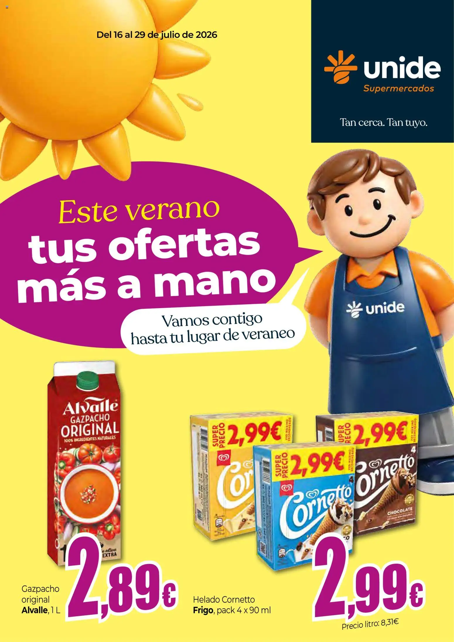Unide folleto │ válido desde el 16/07/2026 | Página: 1 | Productos: Κρεμάστρα, Chocolate, Helado, Gazpacho