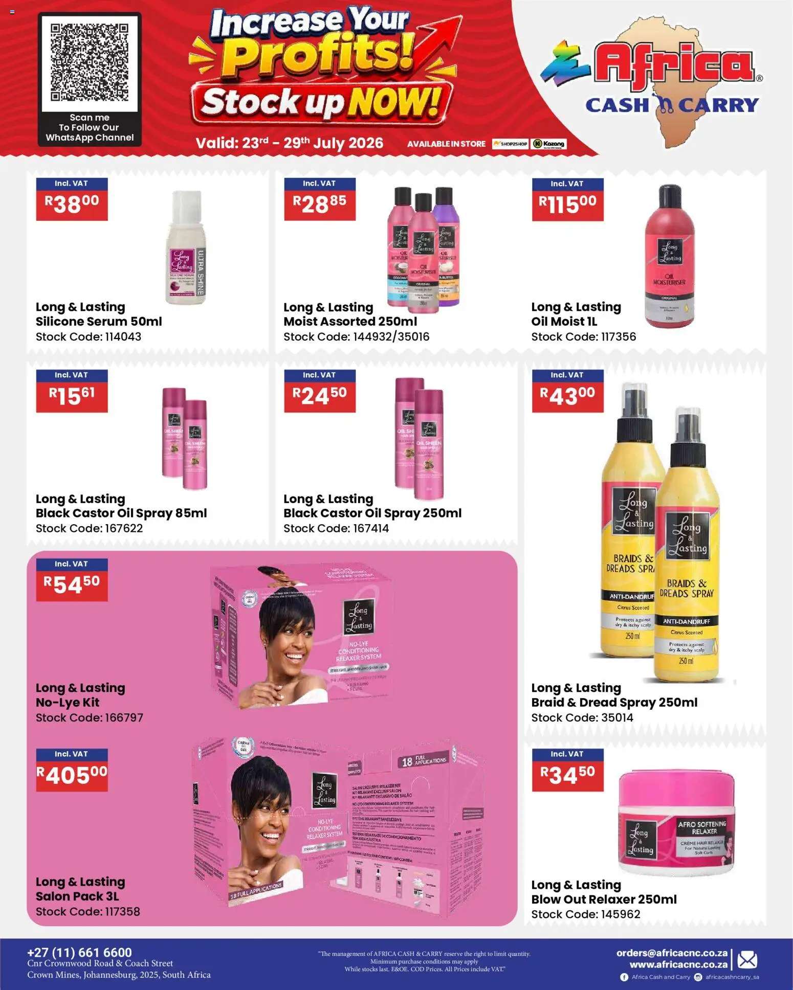 New Africa Cash & Carry catalogue – valid from 23/07/2026 | Page: 66 | Products: Serum, Stock, Silicone, Relaxer