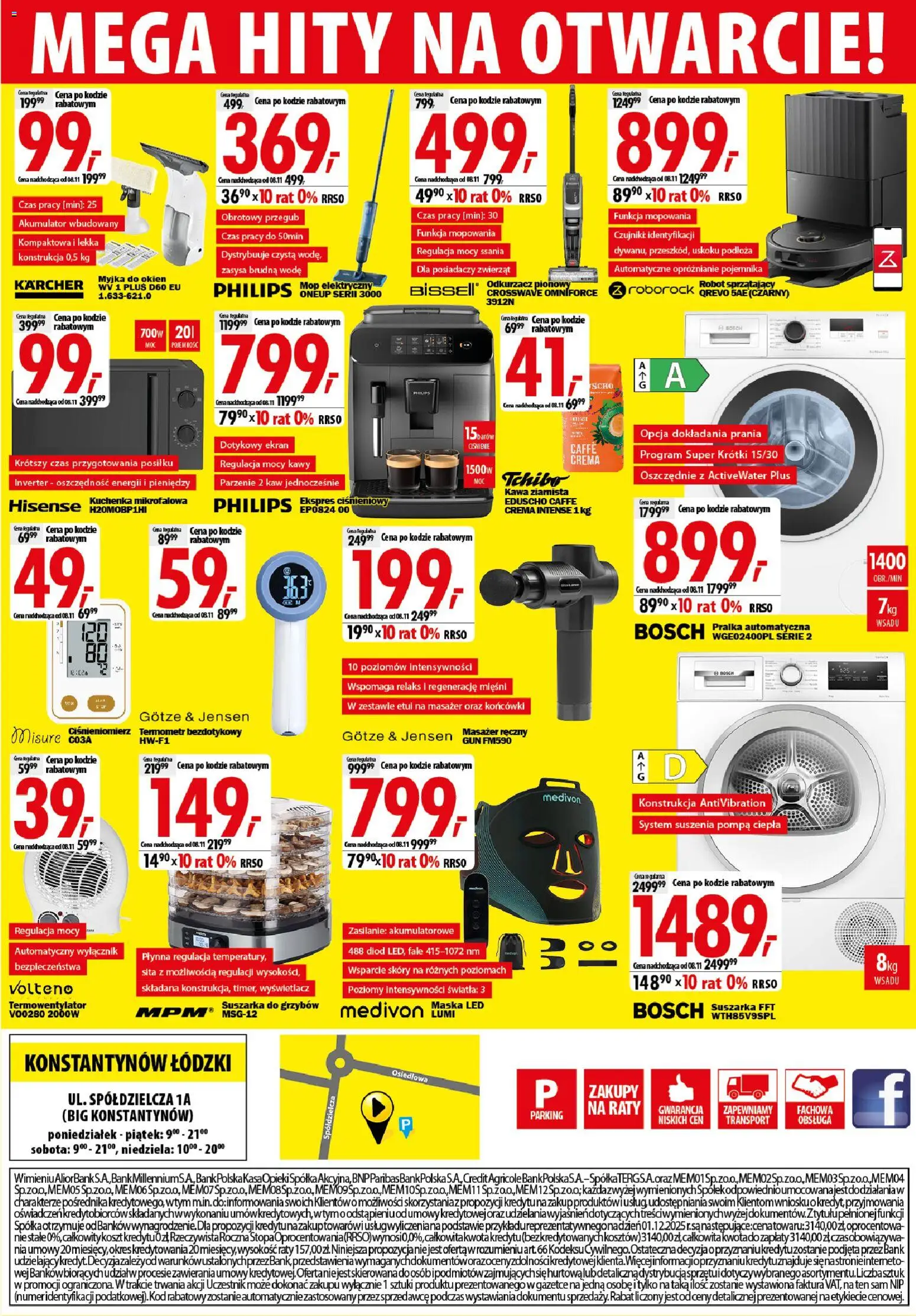 Mediaexpert promocje - Wielkie otwarcie Konstantynów Łódzki od 29.10.2026 | Strona: 8 | Produkty: Pralka, Kuchenka mikrofalowa, Ciśnieniomierz, Maska