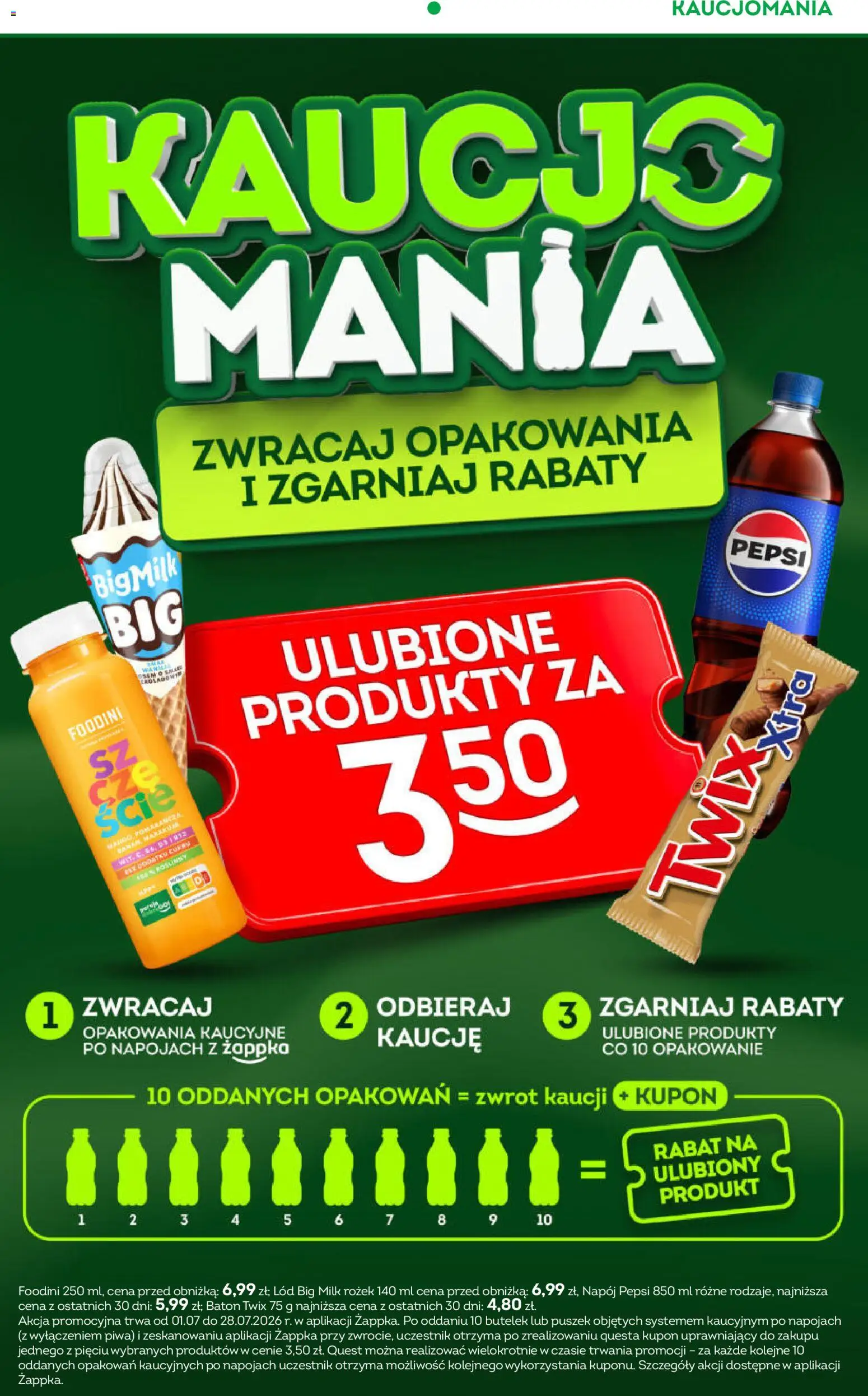 Żabka gazetka od 01.07.2026 | Strona: 15 | Produkty: Pepsi, Big Milk, Baton