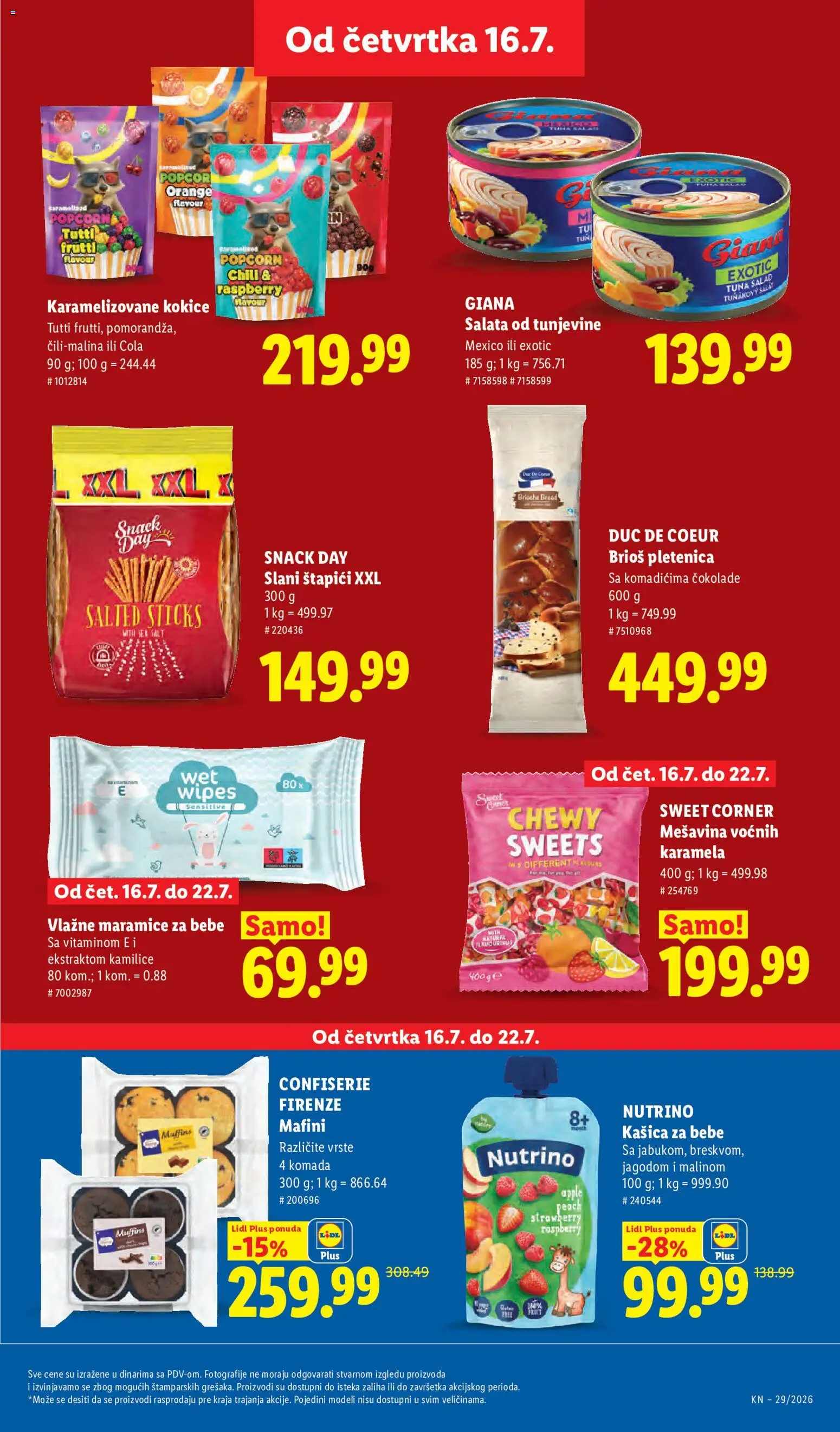 Lidl katalog - važi od 16.07.2026 | Strana: 31 | Proizvode: Tuna, Salata, Kokice, Vlažne maramice