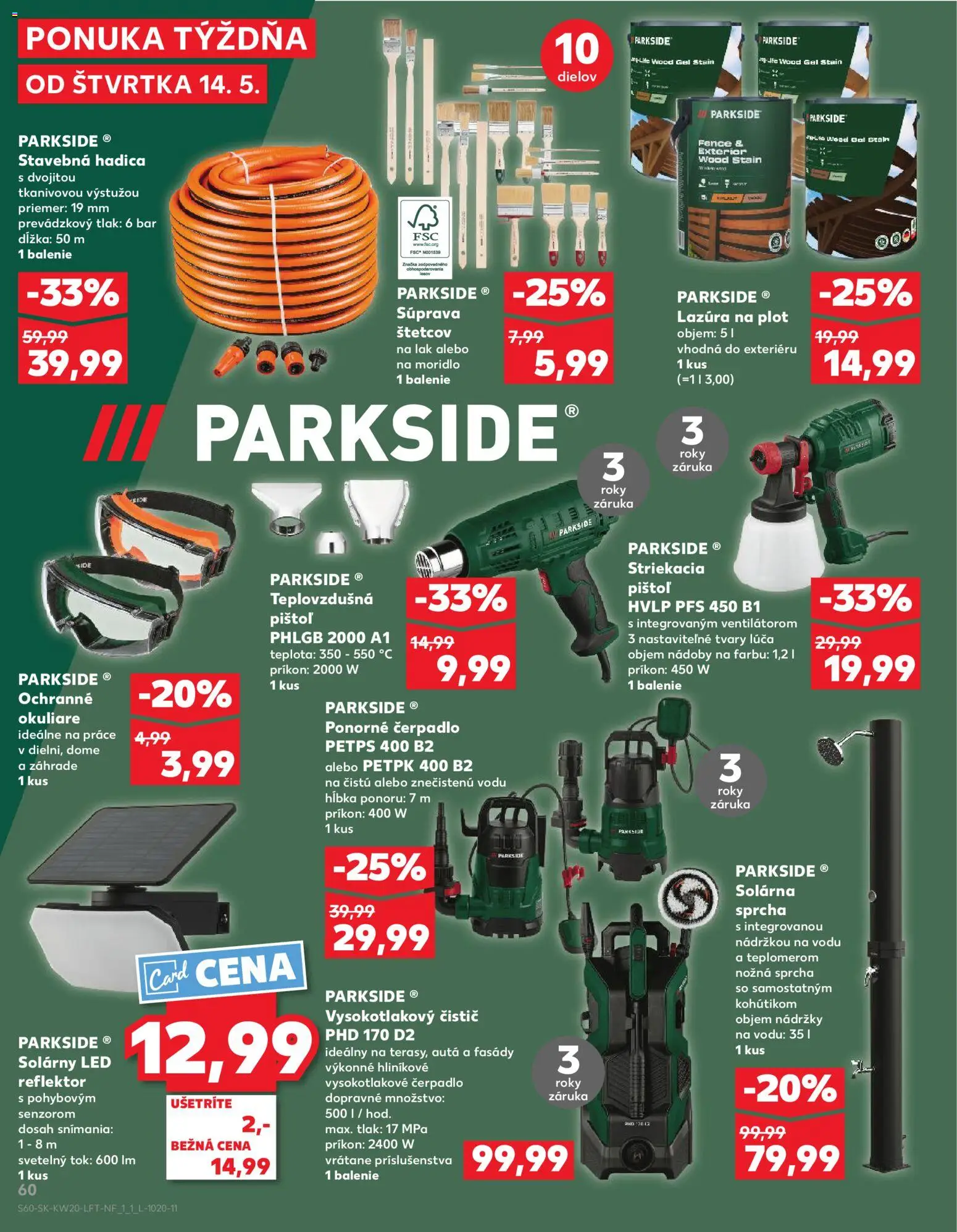 Nové Kaufland akcie – leták je platný od 14.05.2026 | Strana: 60 | Produkty: Led reflektor, Reflektor, Ponorné čerpadlo, Čerpadlo