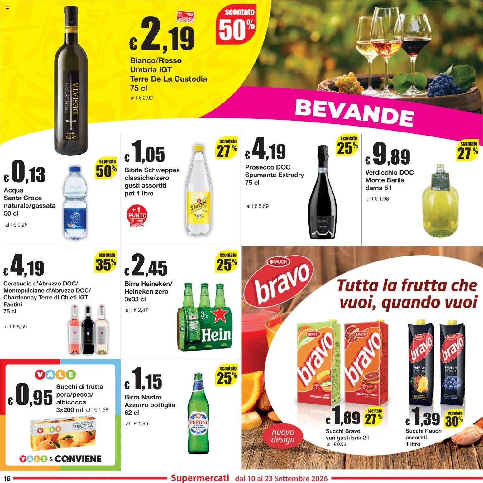 Volantino Sì con Te del 10/09/2026 | Pagina: 16 | Prodotti: Prosecco, Bibite, Arancia, Bottiglia