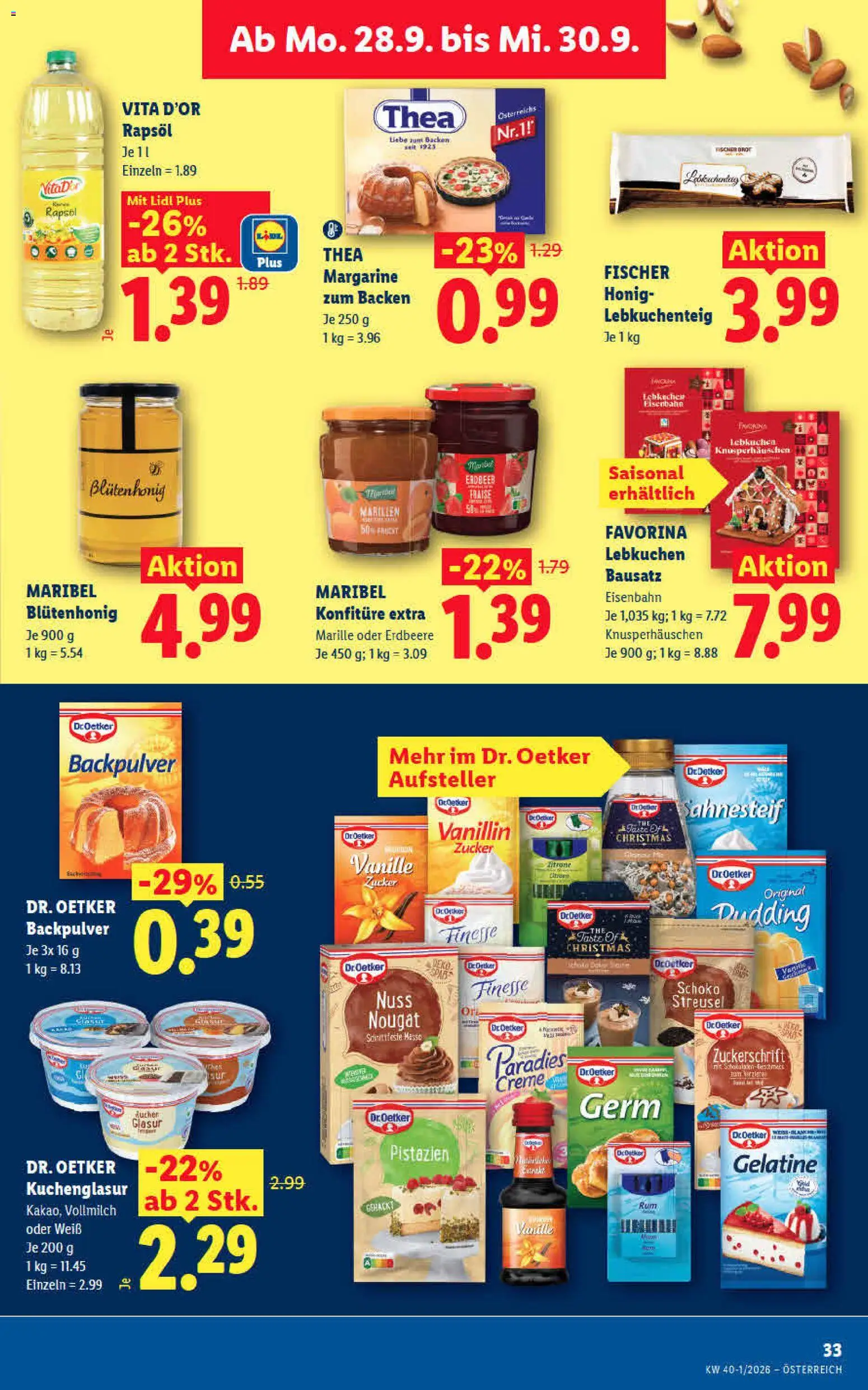 Lidl - Flugblatt gültig ab 24.09.2026 | Seite: 40 | Produkte: Zucker, Vanille, Vollmilch, Creme