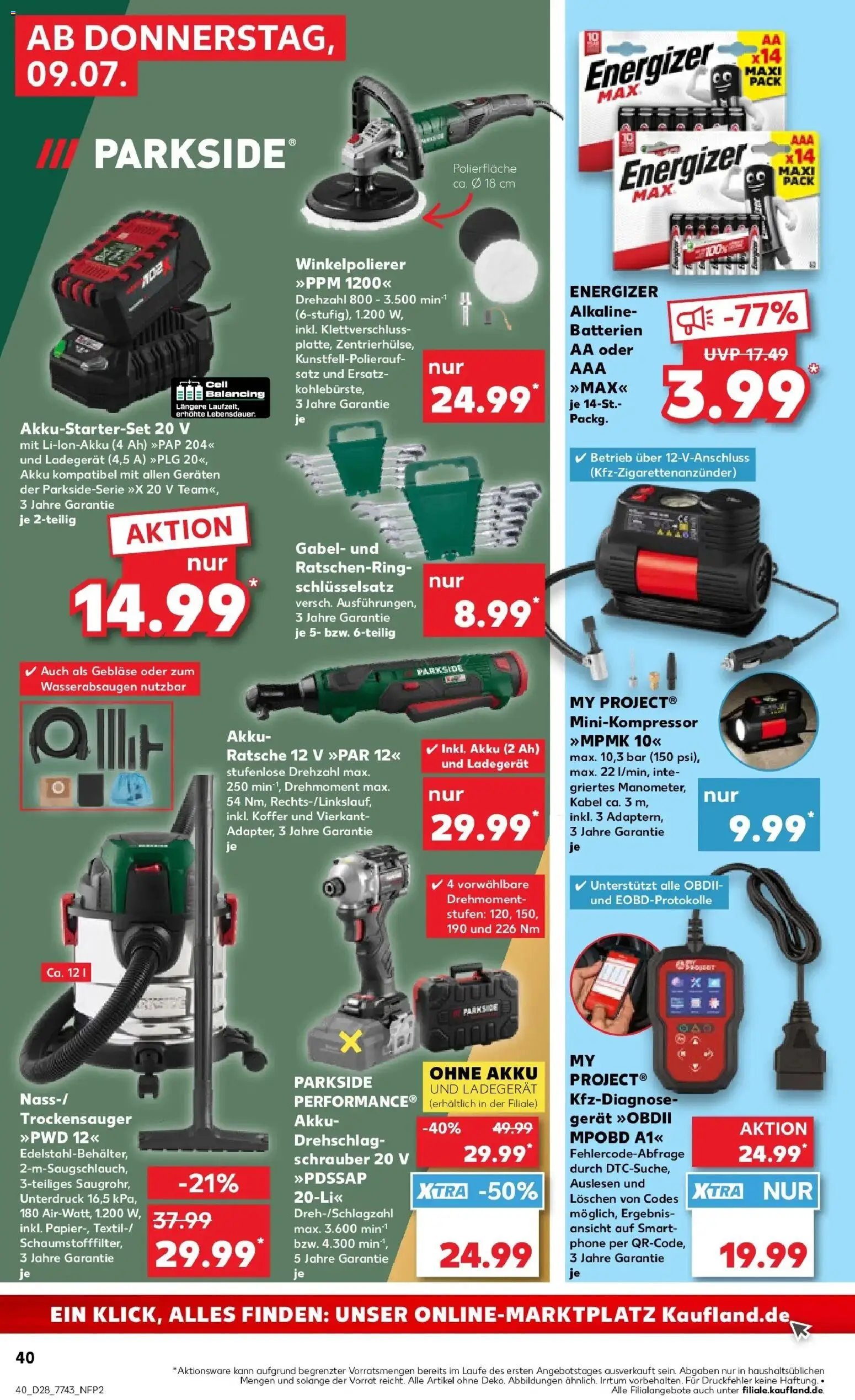 Kaufland Prospekt Pfullingen – gültig ab 09.07.2026 | Seite: 40 | Produkte: Kabel, Batterien, Koffer, Ladegerät