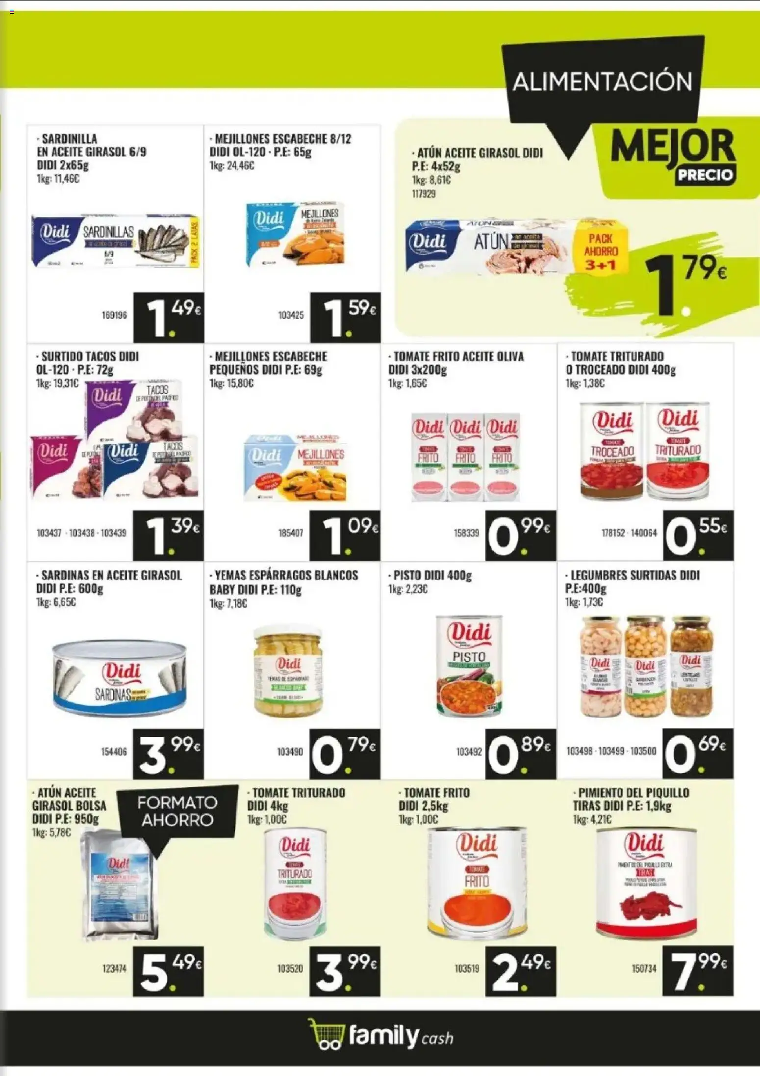 Family Cash folleto │ válido desde el 11.05.2026 | Página: 6 | Productos: Mejillones escabeche, Aceite, Κάδος απορρυμάτων, Tacos