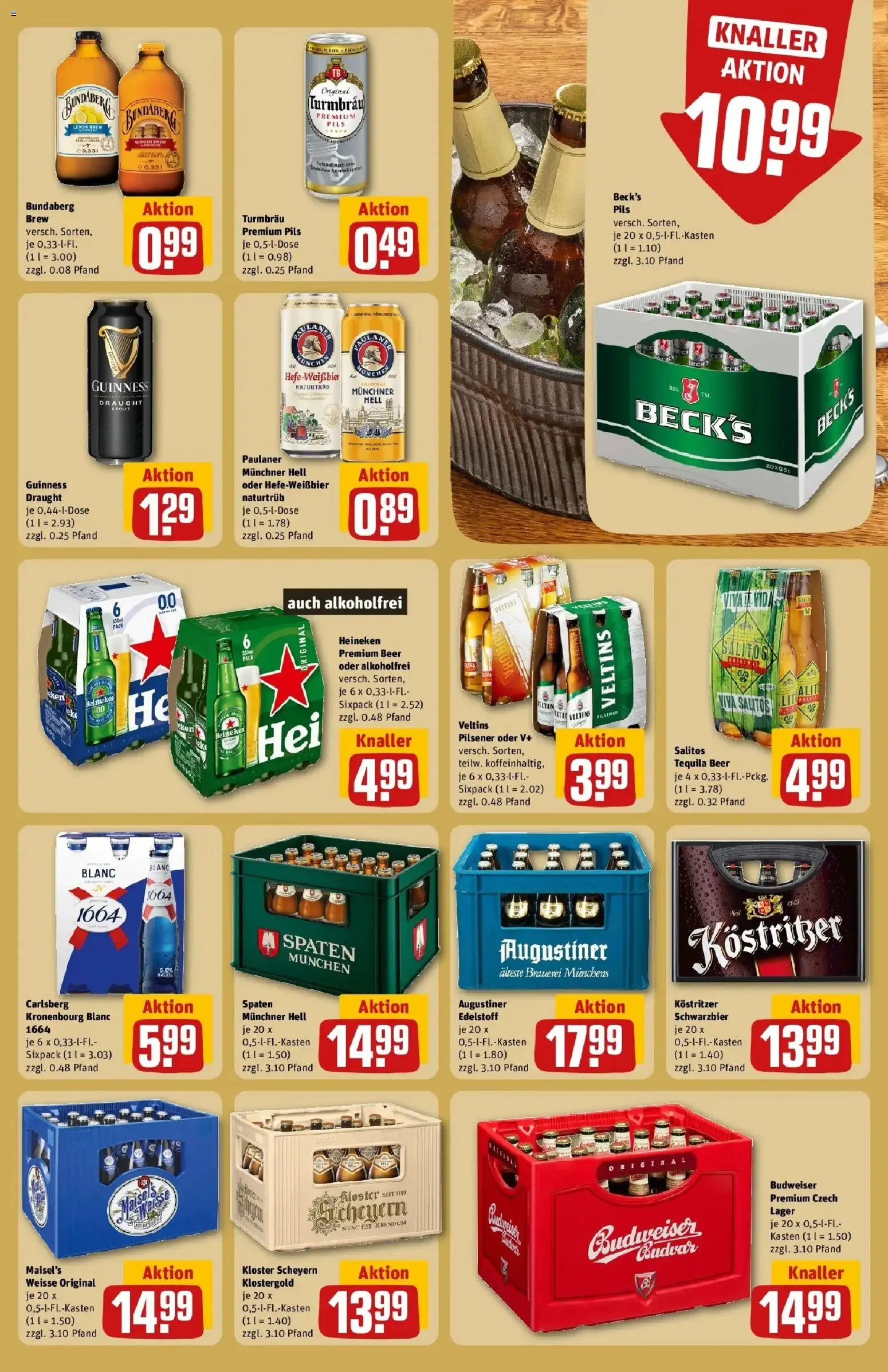 REWE Prospekt ab 21.09.2026 zum Blättern » Angebote | Seite: 23 | Produkte: Pils, Tequila, Budweiser, Paulaner