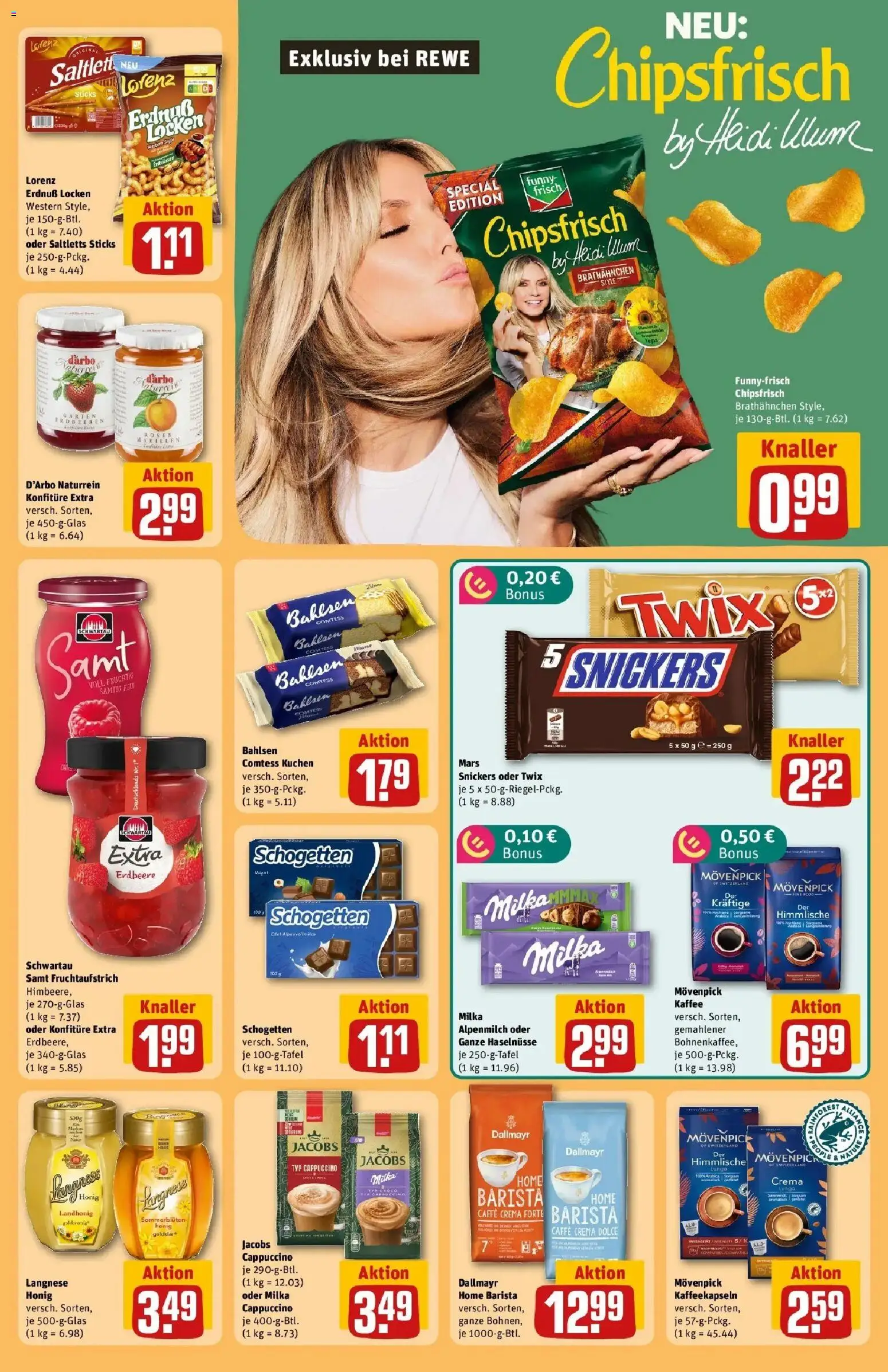 Rewe Prospekt Darmstadt – gültig ab 27.07.2026 | Seite: 31 | Produkte: Langnese, Kaffee, Schogetten, Erdbeeren