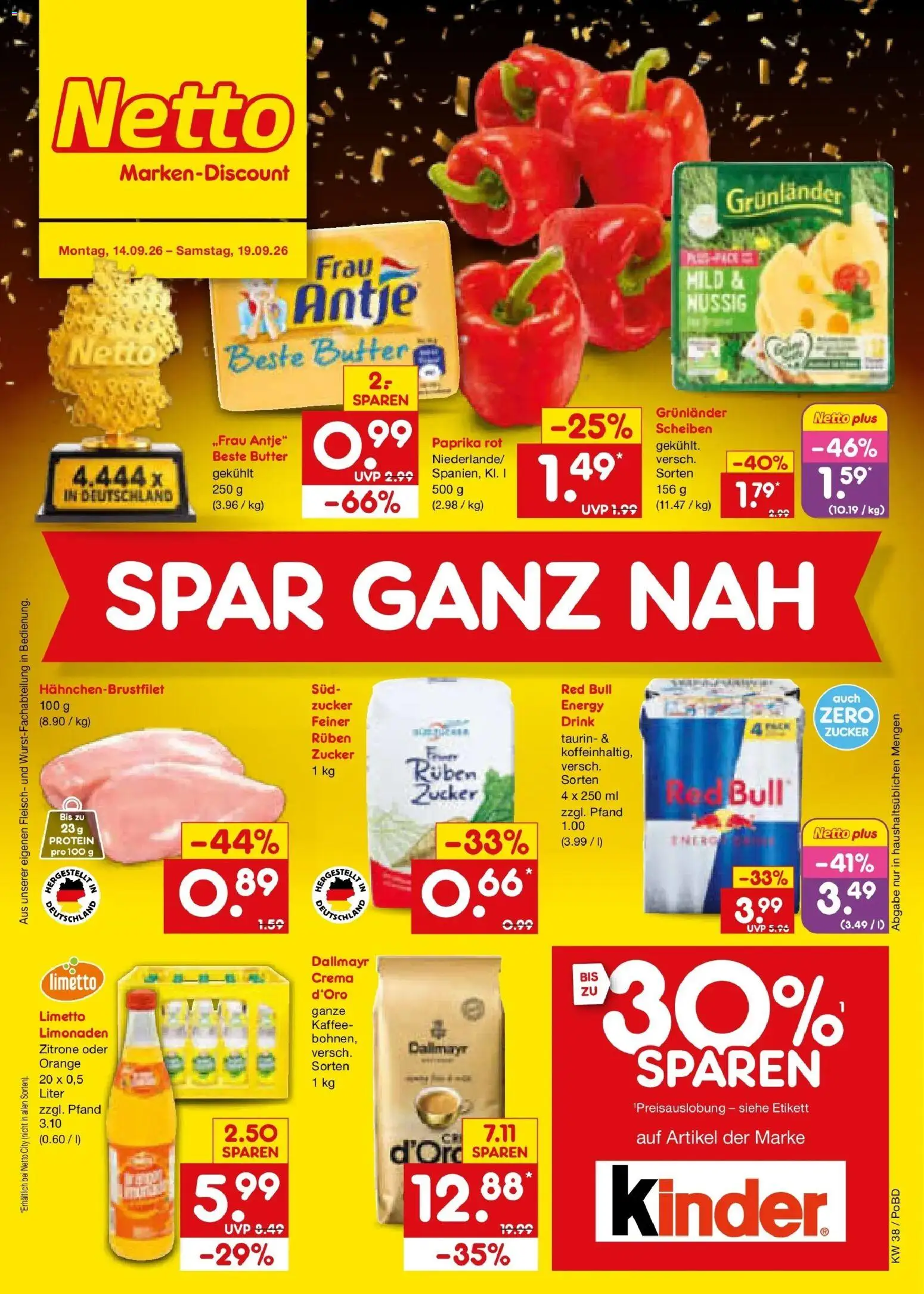 Netto Marken-Discount Prospekt Selb – gültig ab 14.09.2026 | Seite: 1 | Produkte: Red bull, Energy, Kaffee, Fleisch