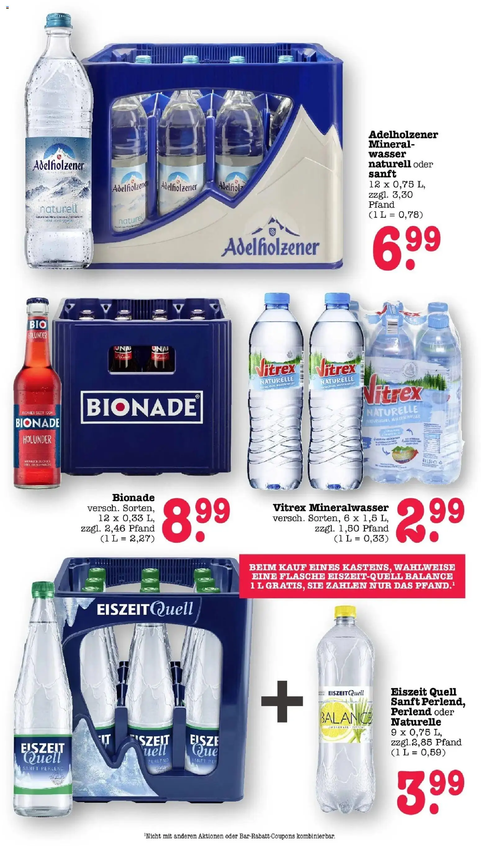 Edeka Prospekt Karlsruhe – gültig ab 27.07.2026 | Seite: 45 | Produkte: Adelholzener, Bionade, Mineralwasser, Wasser