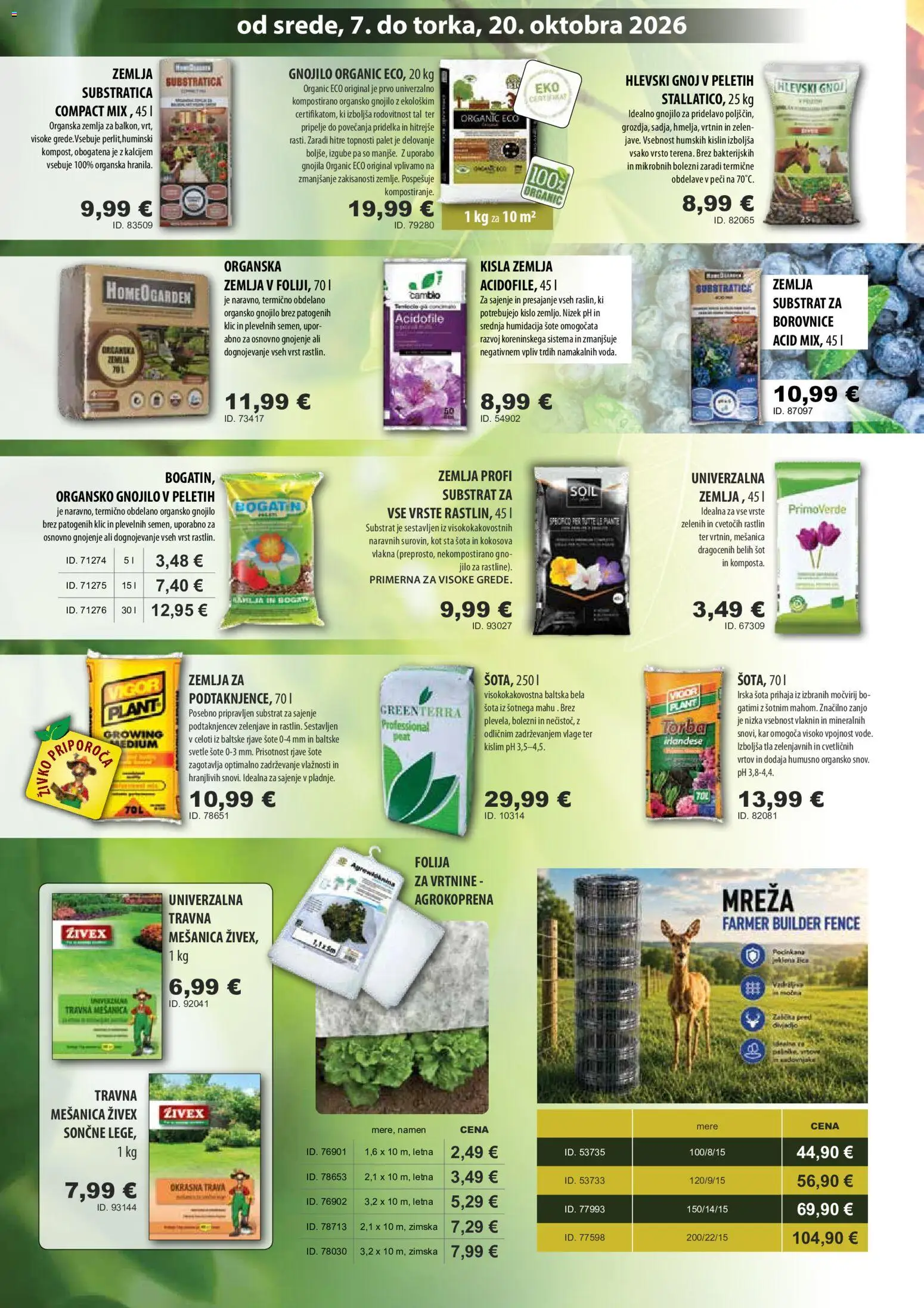 Novi Živex katalog ponudbe – veljaven od 07.10.2026 | Stran: 2 | Izdelki: Torba, Žemlja, Borovnice, Folija
