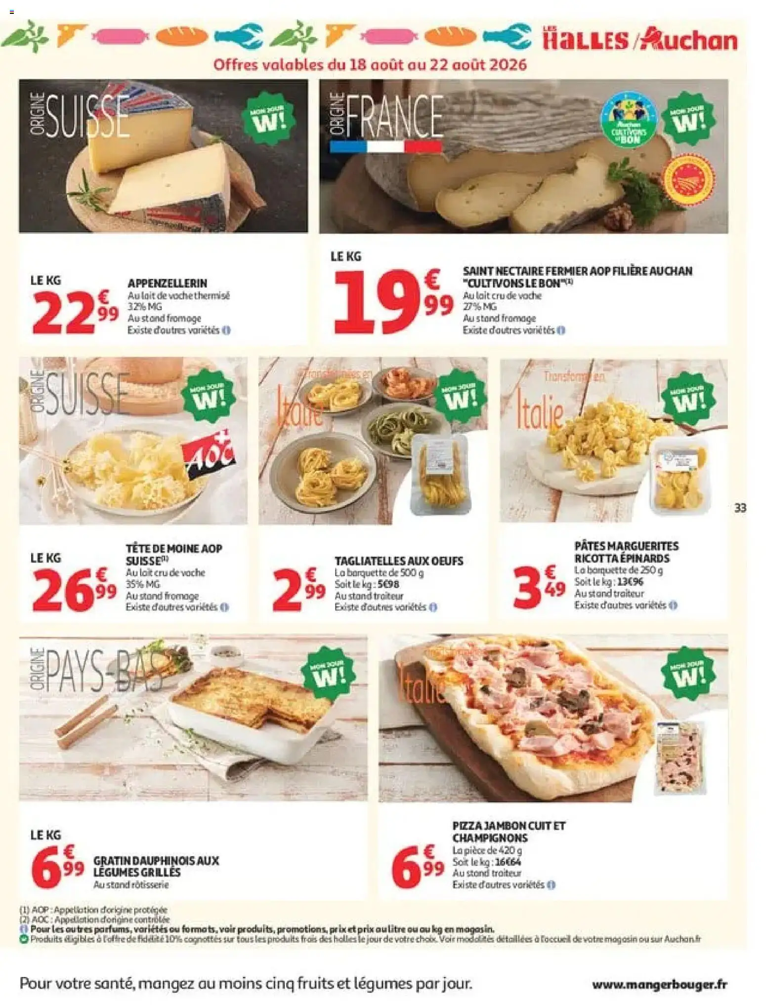 {H1} | Page: 33 | Produits: Gratin dauphinois, Champignons, Fromage, Œufs