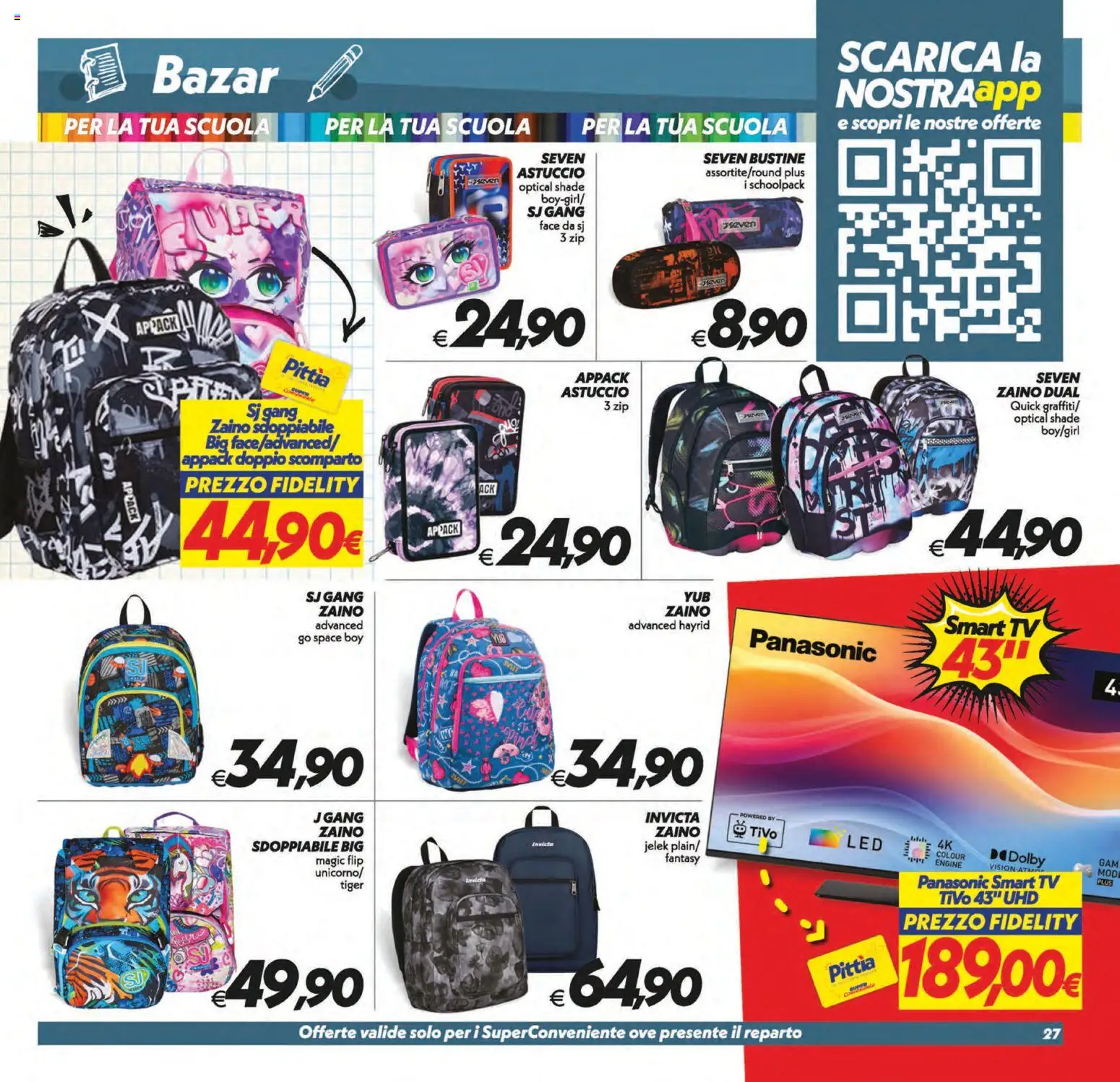 Volantino SuperConveniente del 21/08/2026 | Pagina: 55 | Prodotti: smart TV, Zaino, TV, Astuccio
