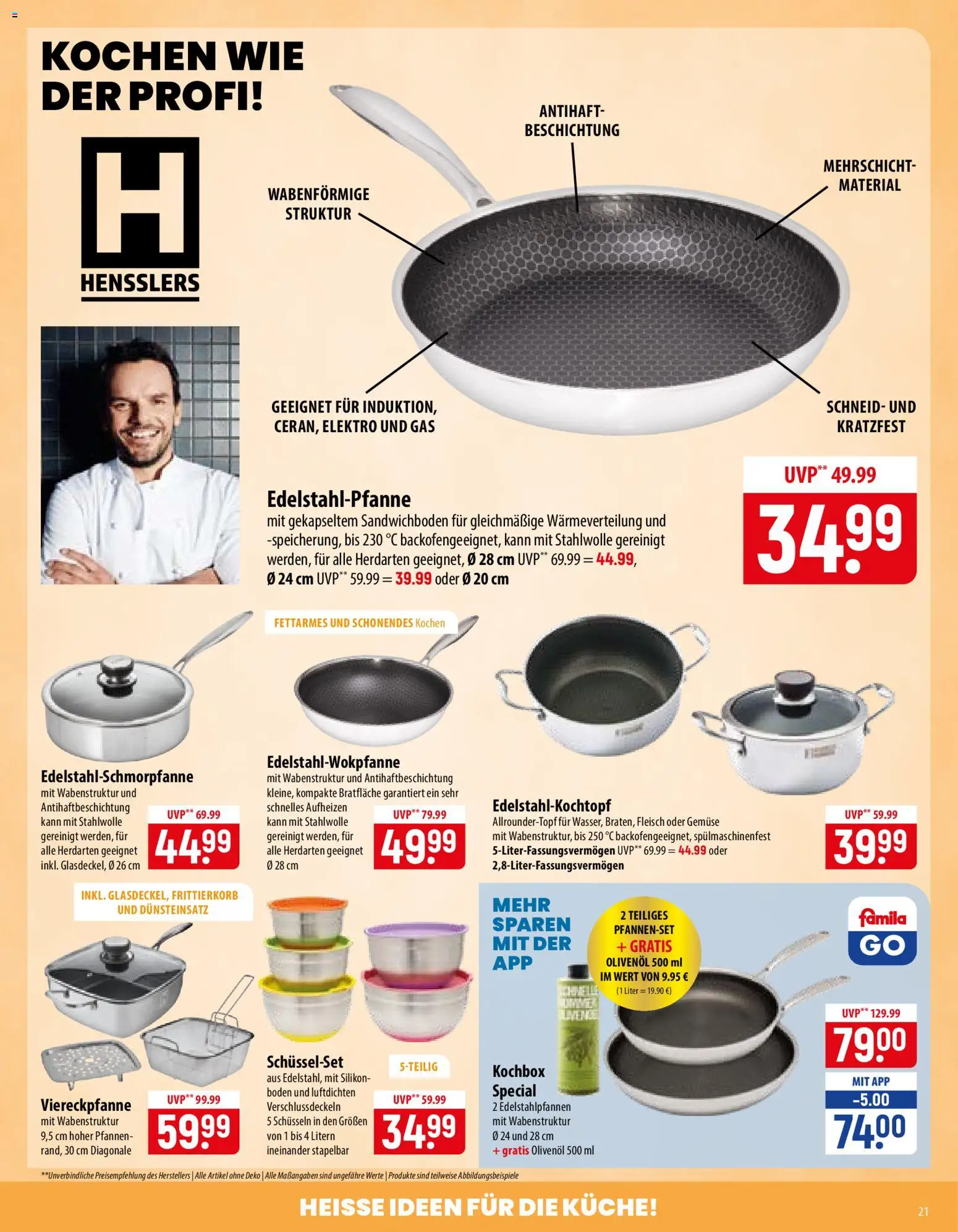 Famila Prospekt – gültig ab 10.08.2026 | Seite: 21 | Produkte: Olivenol, Küche, Gemüse, Fleisch