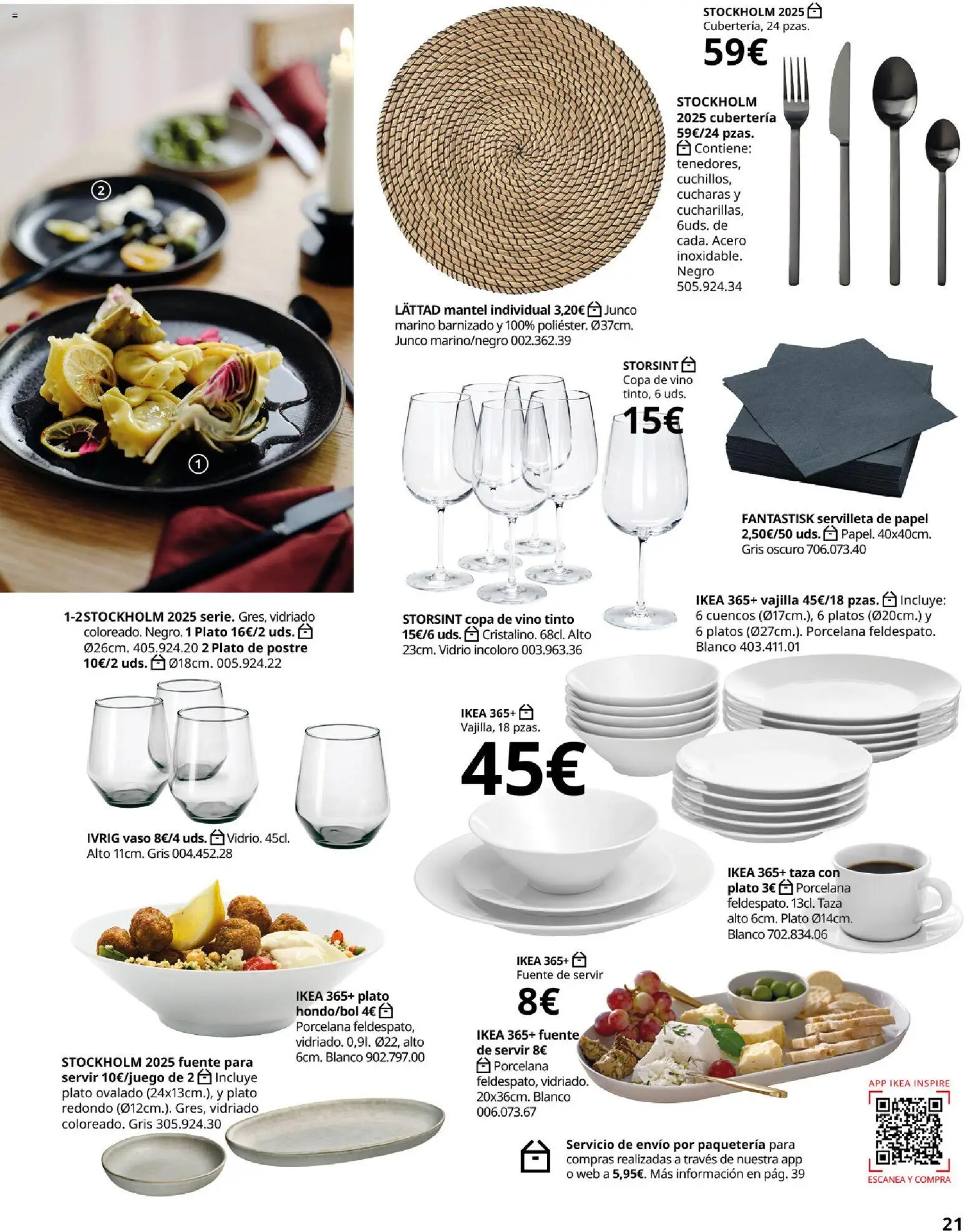 Catálogo IKEA Comedores │ válido desde el 06.03.2026 | Página: 21 | Productos: Mantel, Vino, Βρεφικό κρεβάτι, Cubertería