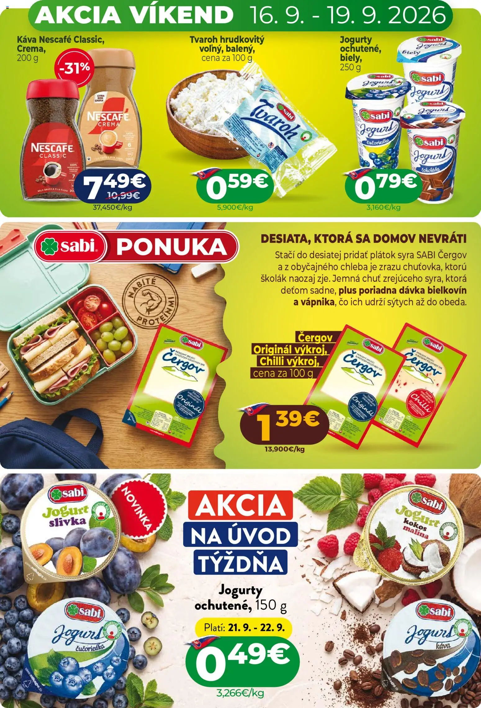 Nové Milk Agro akcie – leták je platný od 16.09.2026 | Strana: 3 | Produkty: Kokos, Káva, Chilli, Tvaroh