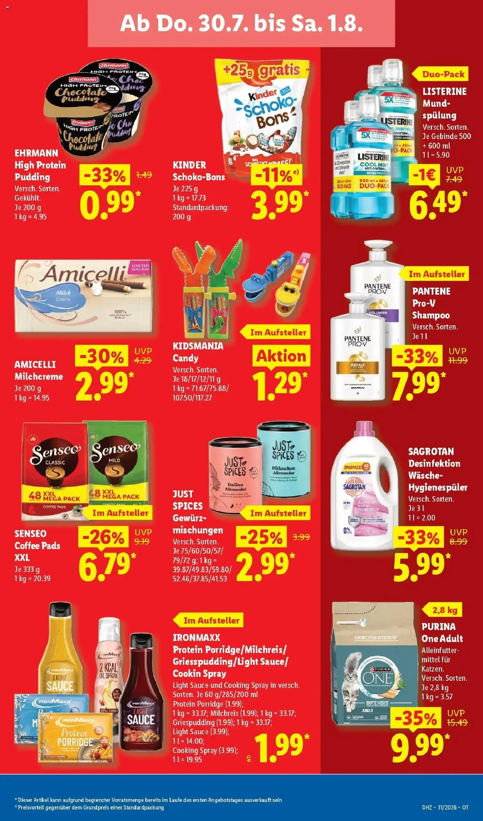 Lidl Prospekt Senftenberg – gültig ab 27.07.2026 | Seite: 63 | Produkte: Hahnchen, High protein pudding, Pudding, Listerine