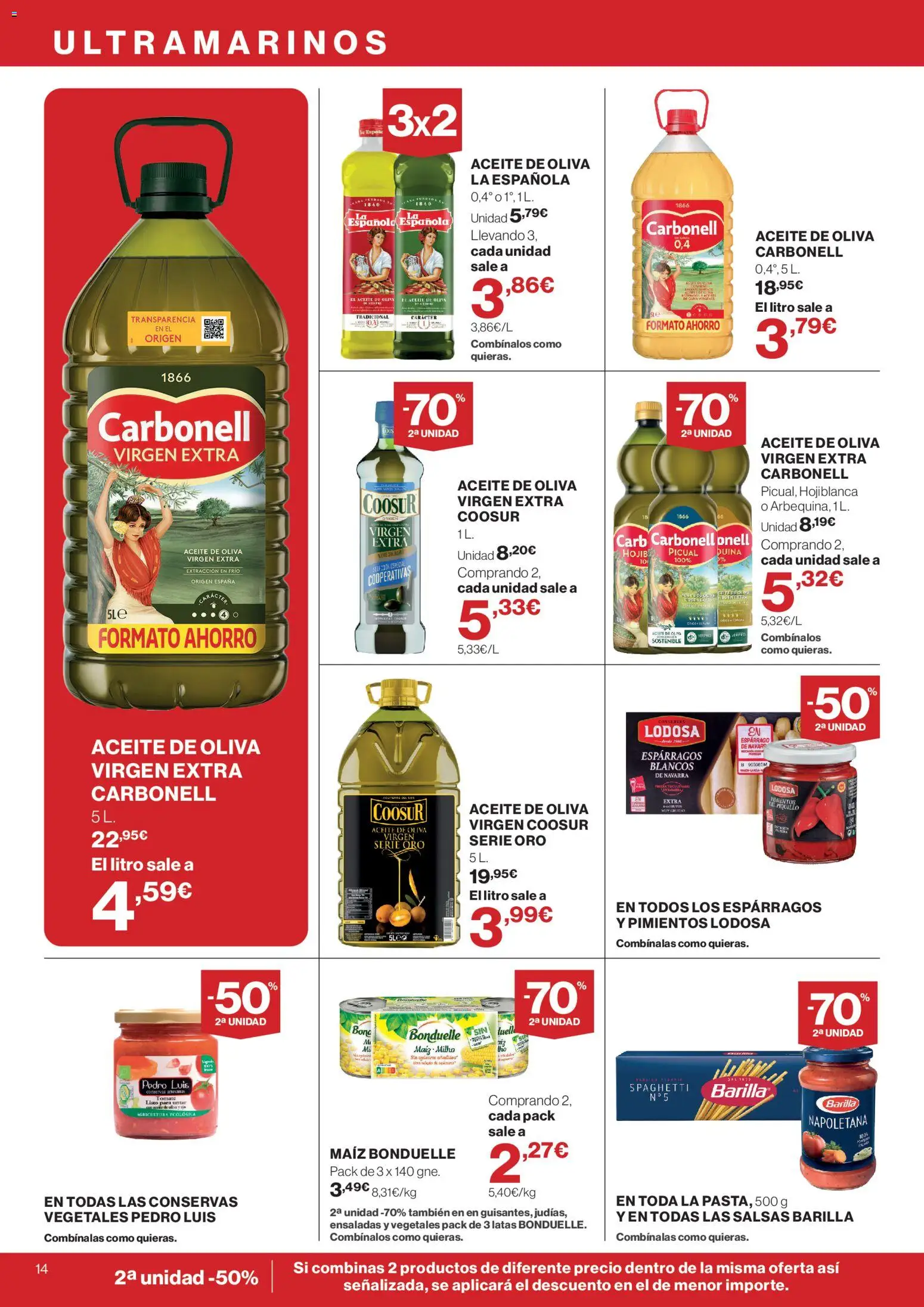 El Corte Inglés ofertas │ válido desde el 30/07/2026 | Página: 14 | Productos: Aceite, Νερό καρύδας, Aceite de oliva, Aceite de oliva virgen extra